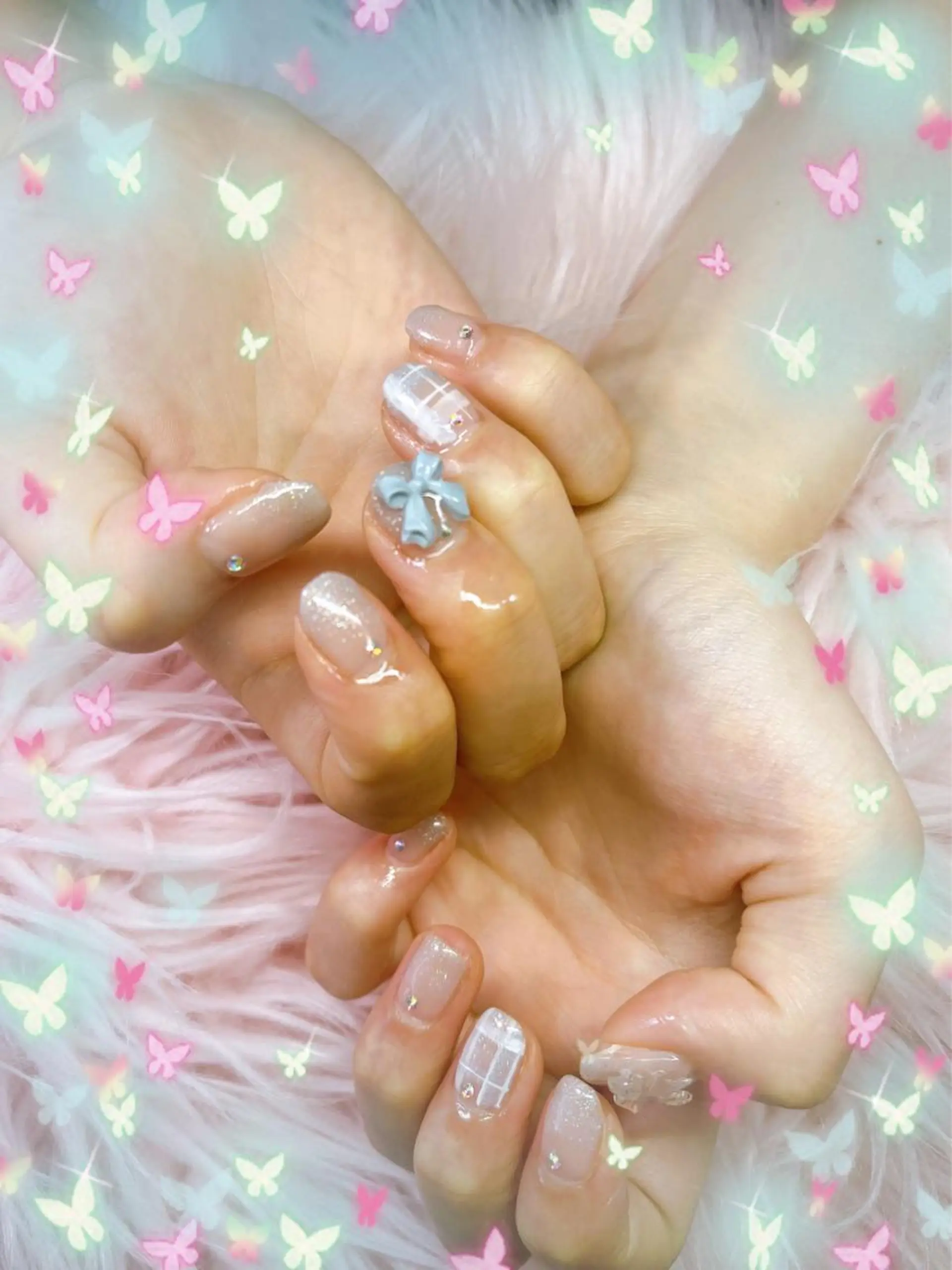 ネイル リボン ネイルサロンキュアイスト所属・キュアイスト アコパラジェル調布のネイルデザイン