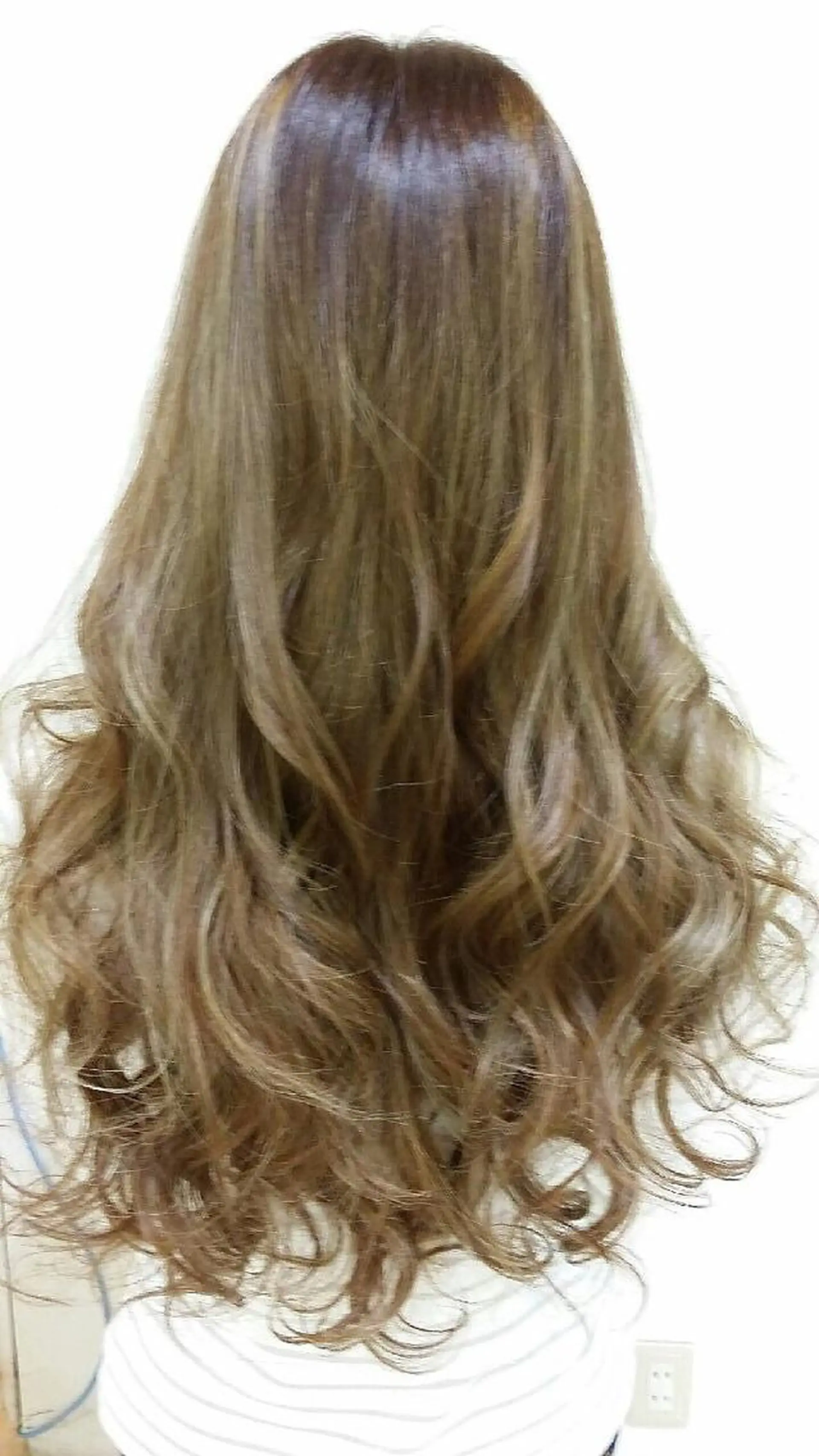 ロング カラー ベージュカラー イエローカラー きむえり/髪質改善 /セット/カラーのヘアスタイル