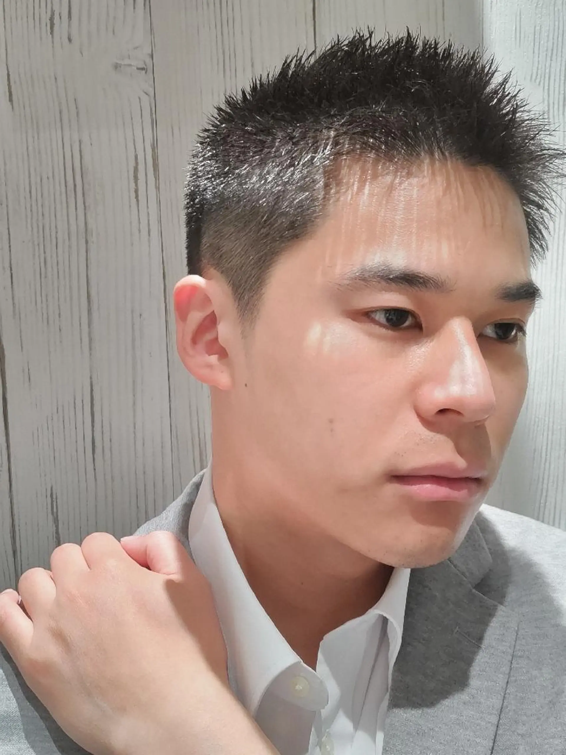 ショート メンズ ビジネス センターパート フェードカット メンズパーマ メンズツイストパーマ HAIR&GROOMING　YOSHIZAWA Inc. BANDAI所属・💈多賀 裕史💈のヘアスタイル