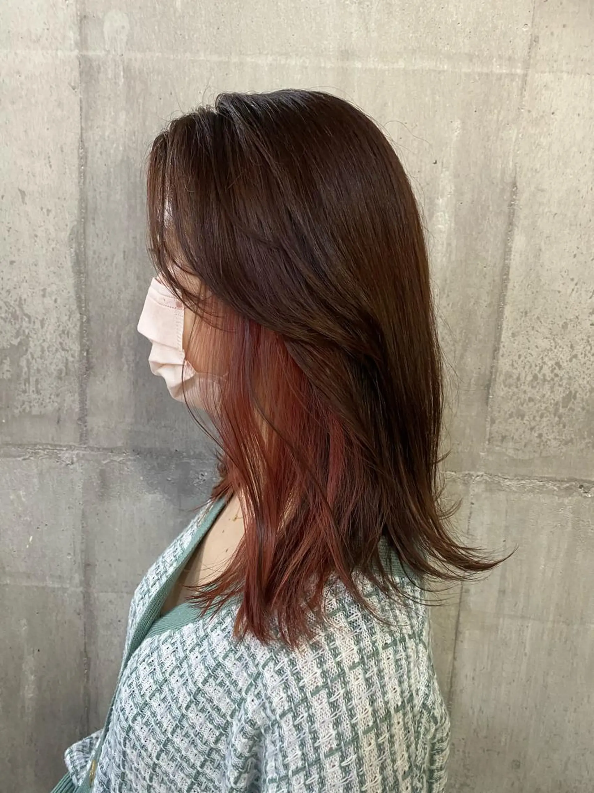 セミロング ハイライト 髪質改善 韓国風ヘア トリートメント &mirai MISUZU【女性】のヘアスタイル