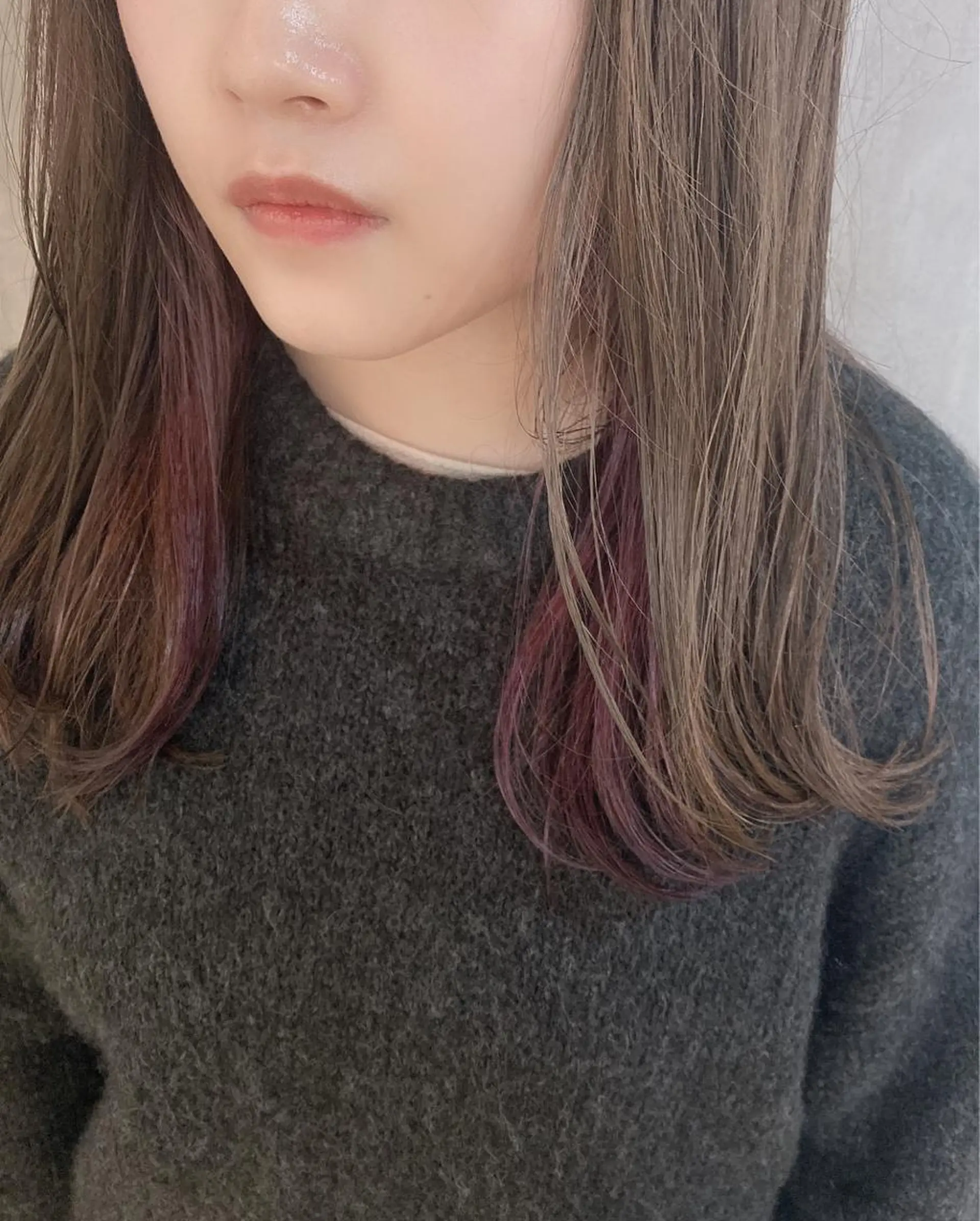 セミロング カラー ヘアアレンジ インナーカラー ラベンダーカラー ピンクカラー ピンクラベンダー stylist/蛯谷 珠里のヘアスタイル