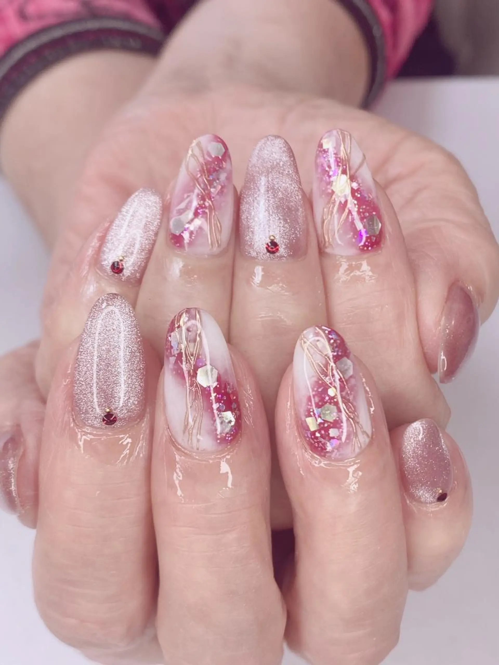 ネイル アニマル柄 アートネイル オーロラネイル 桜ネイル クリアネイル Ｎail Ｓalon ertiのネイルデザイン