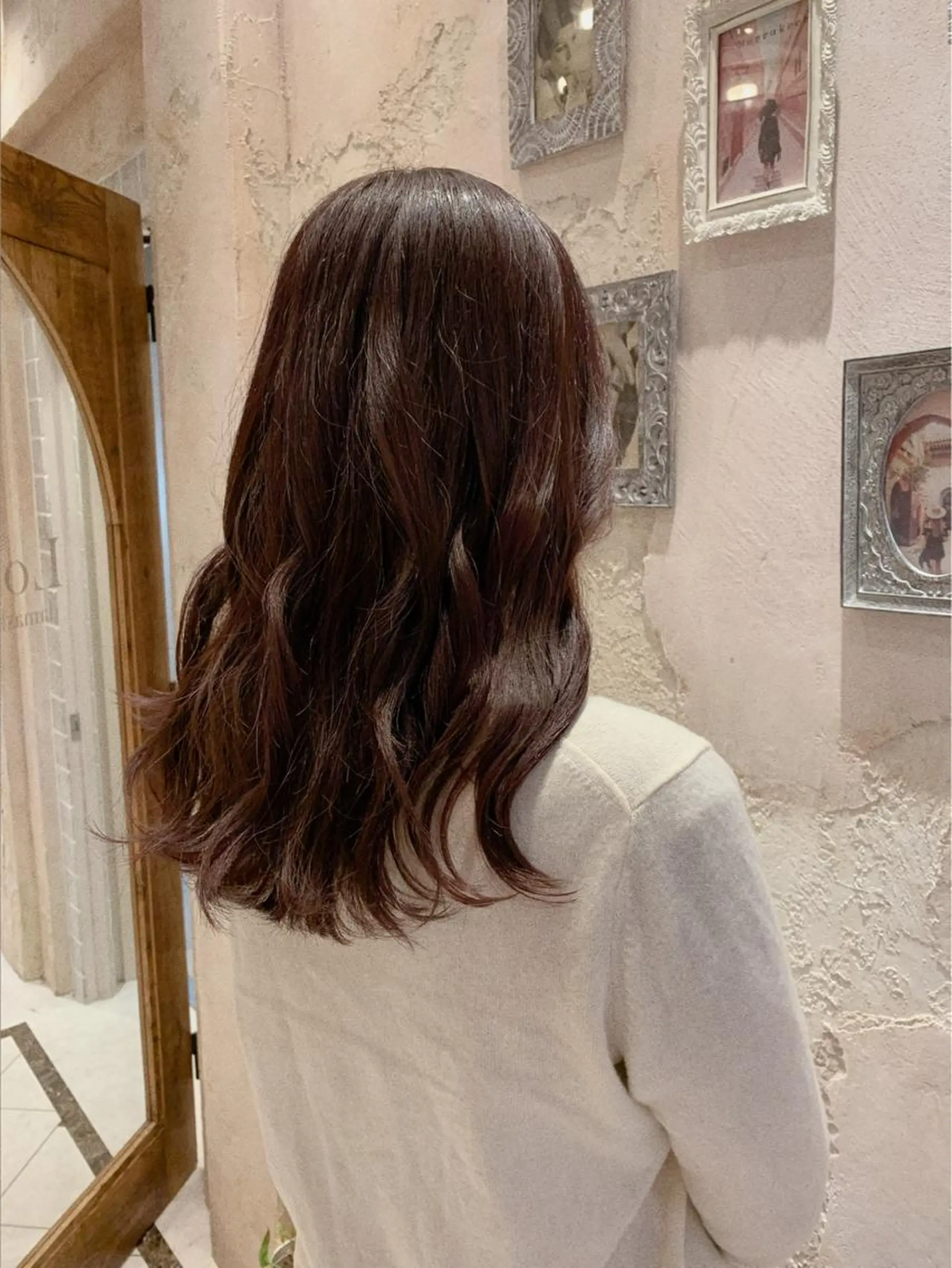 ロング カラー ブラウンカラー レッドカラー レッドブラウン 川井麻由🎀アイドル 量産🎀ピンクカラーのヘアスタイル