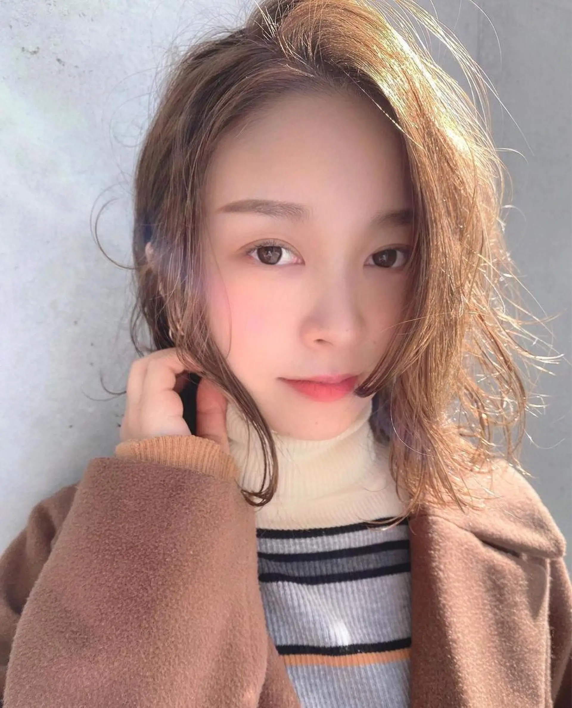 ミディアム カラー ベージュカラー オリーブベージュ AOZORA HAIR kaminoura所属・中島 暢介のヘアスタイル