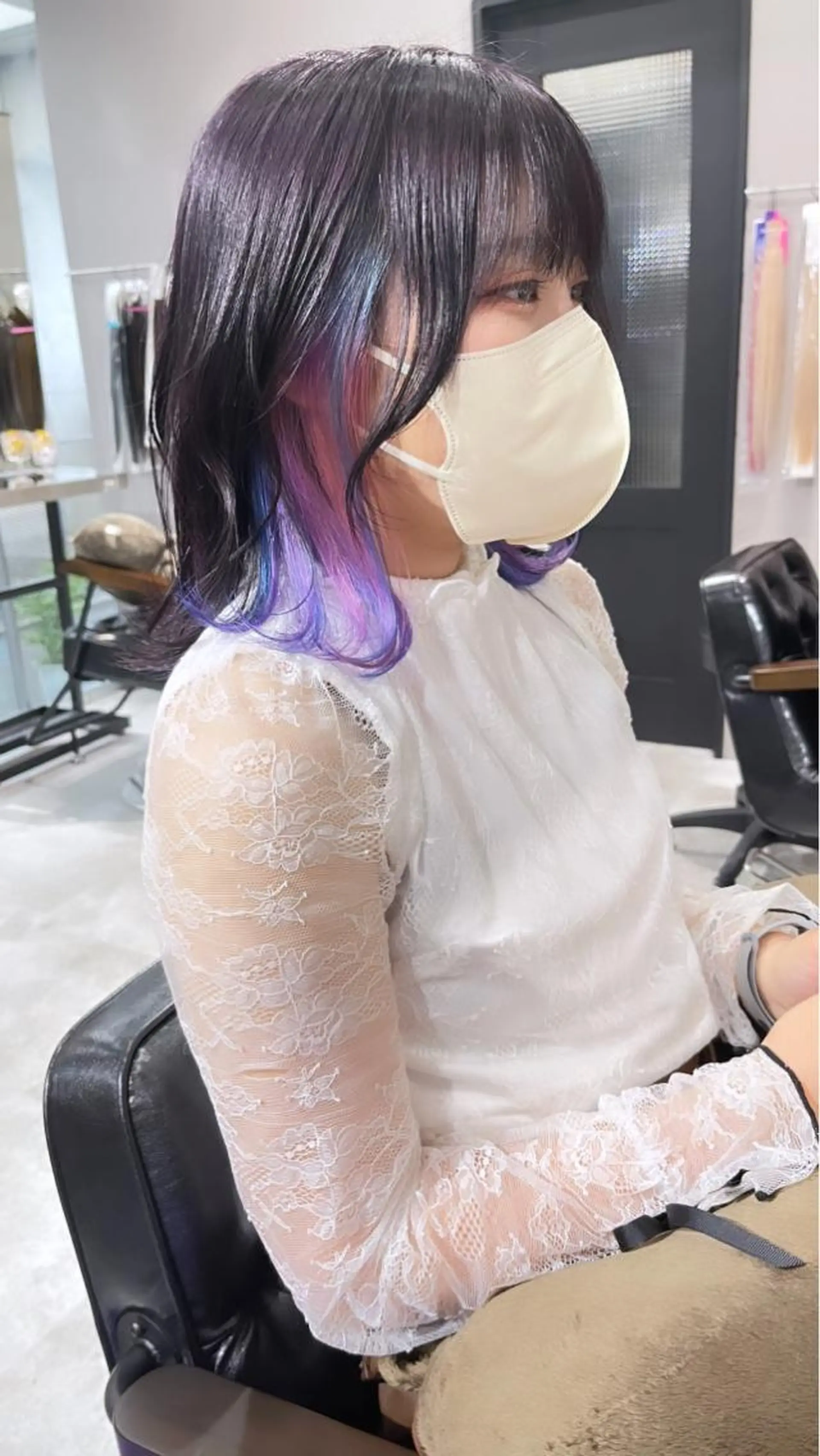 ミディアム Lavy kyoto所属・Lavy カラー&エクステのヘアスタイル