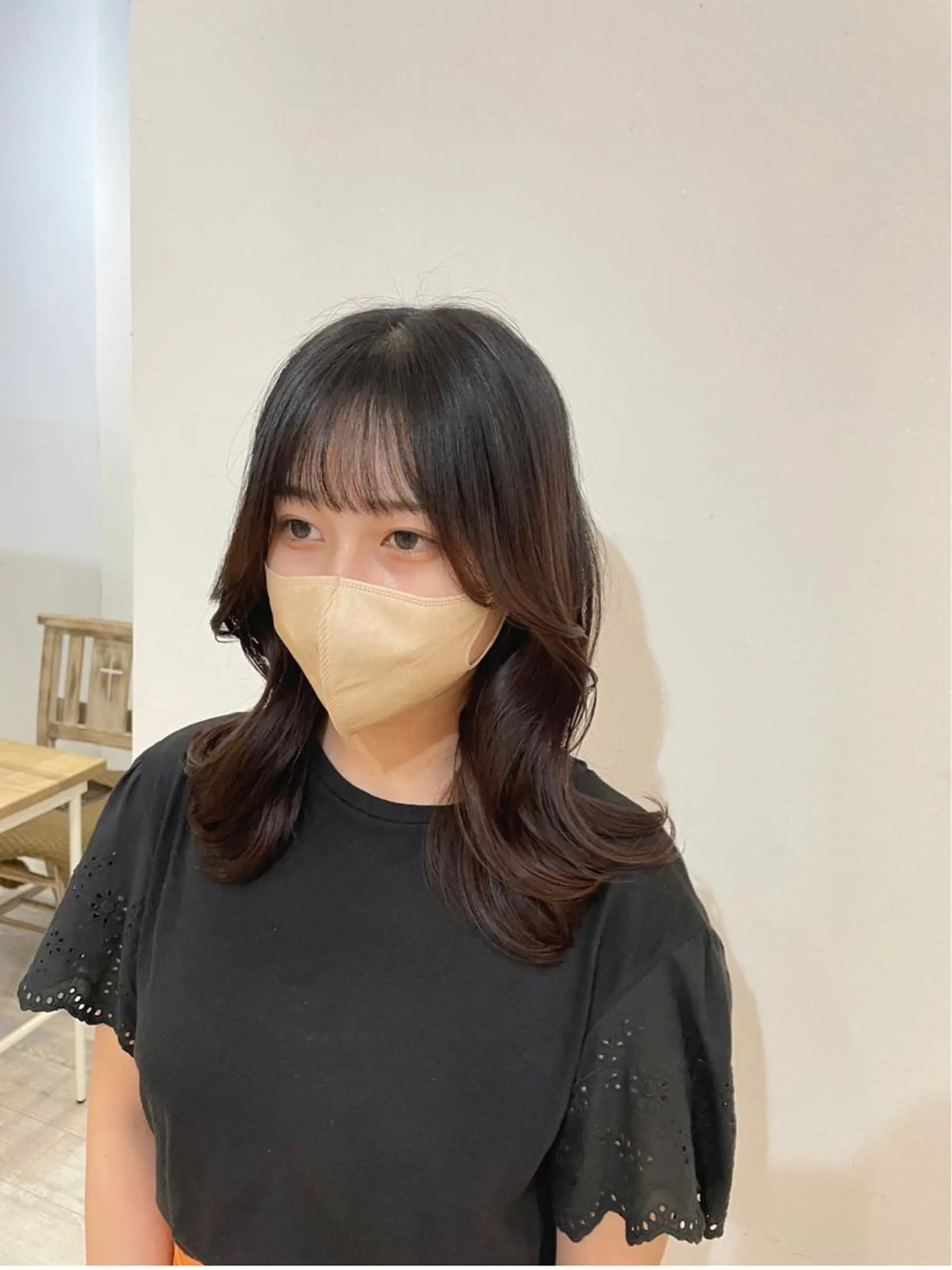 ミディアム くびれヘア エギョモリ 髪質改善 ヨシンモリ 韓国風ヘア fifth天神/末廣 和也のヘアスタイル