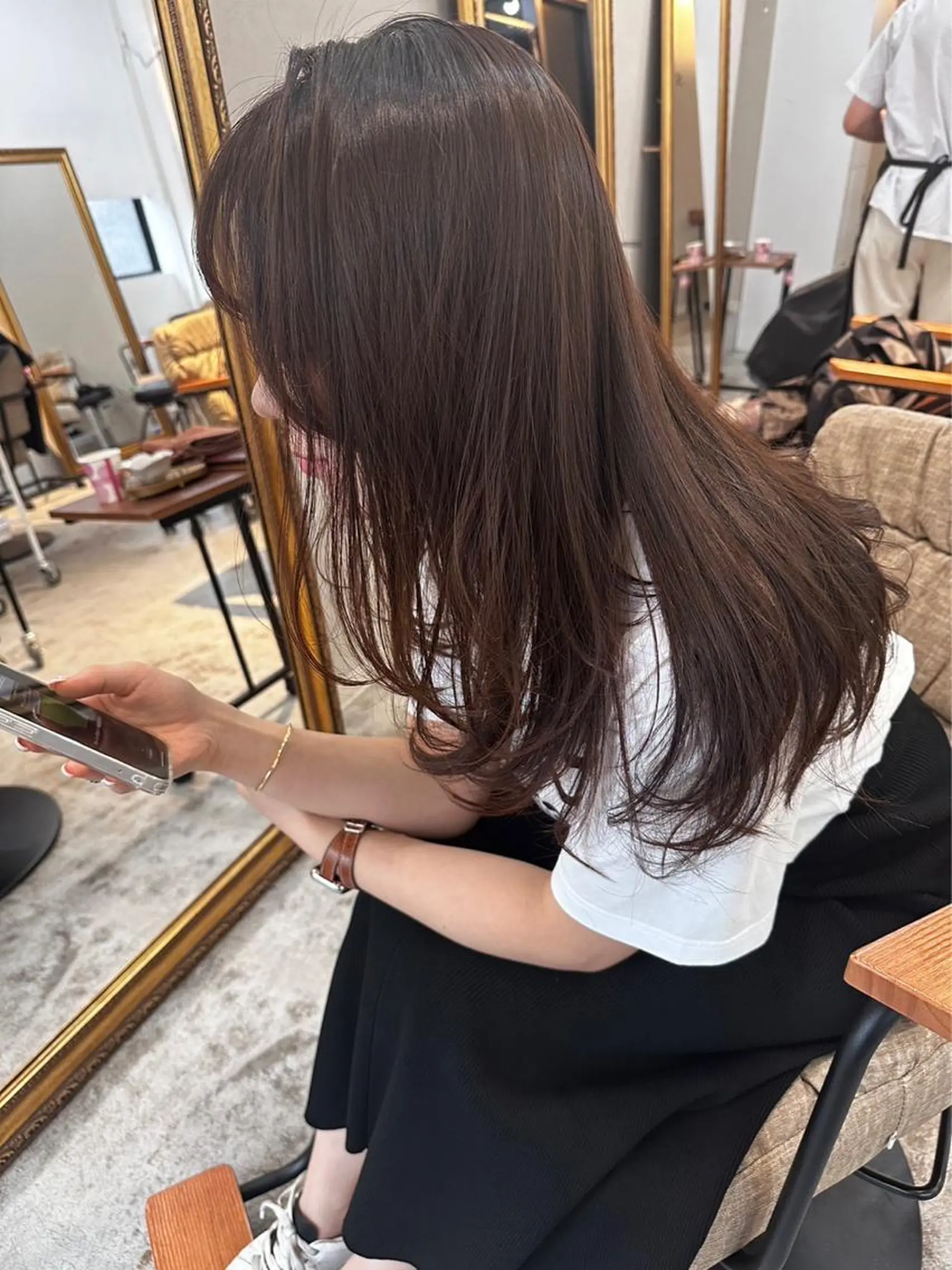 カラー Sherry/R 三川町 ayakaのヘアスタイル