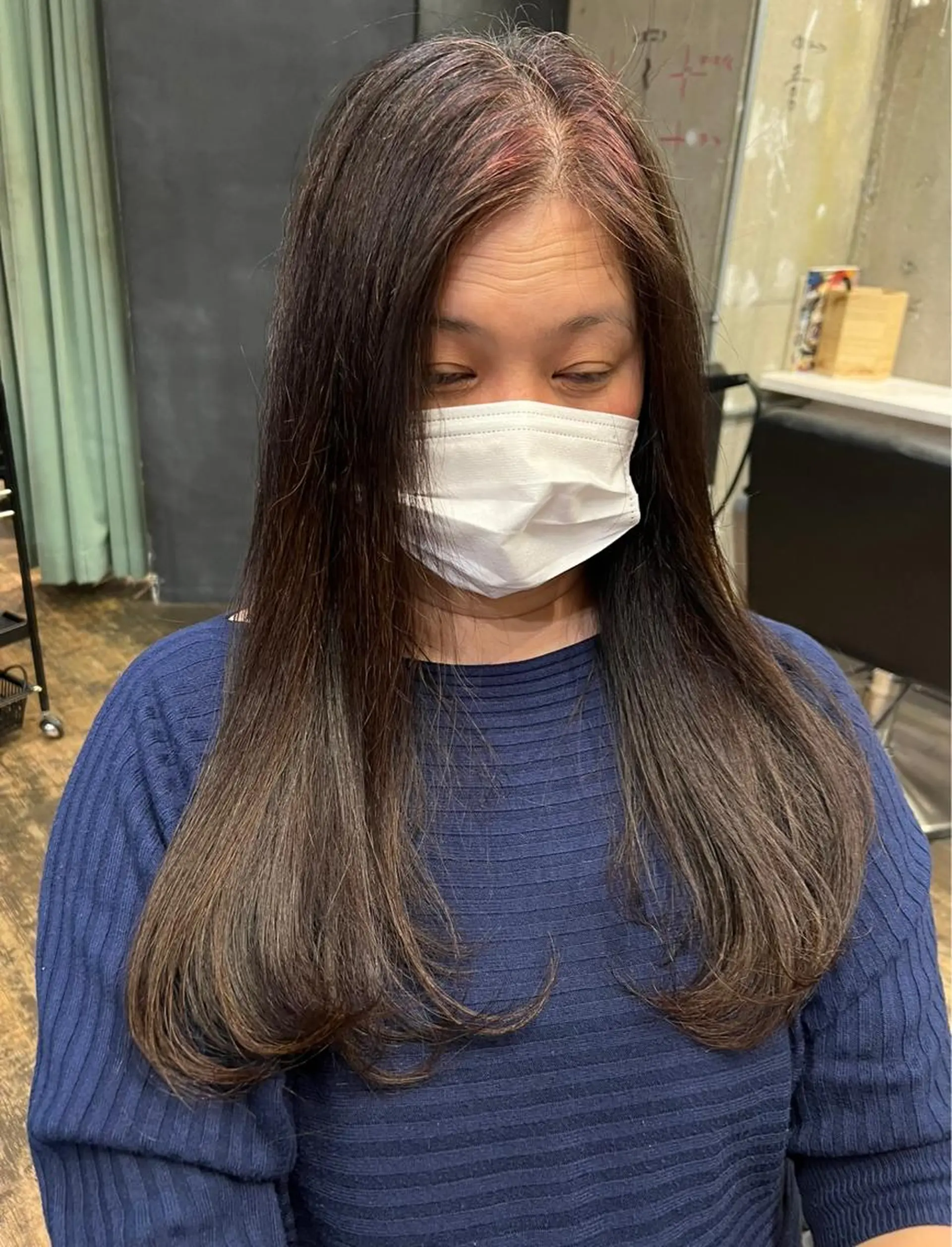 ロング パーマ 縮毛矯正 ストレートパーマ ROBBY所属・松井美樹/似合わせ ガーリー・韓国のヘアスタイル