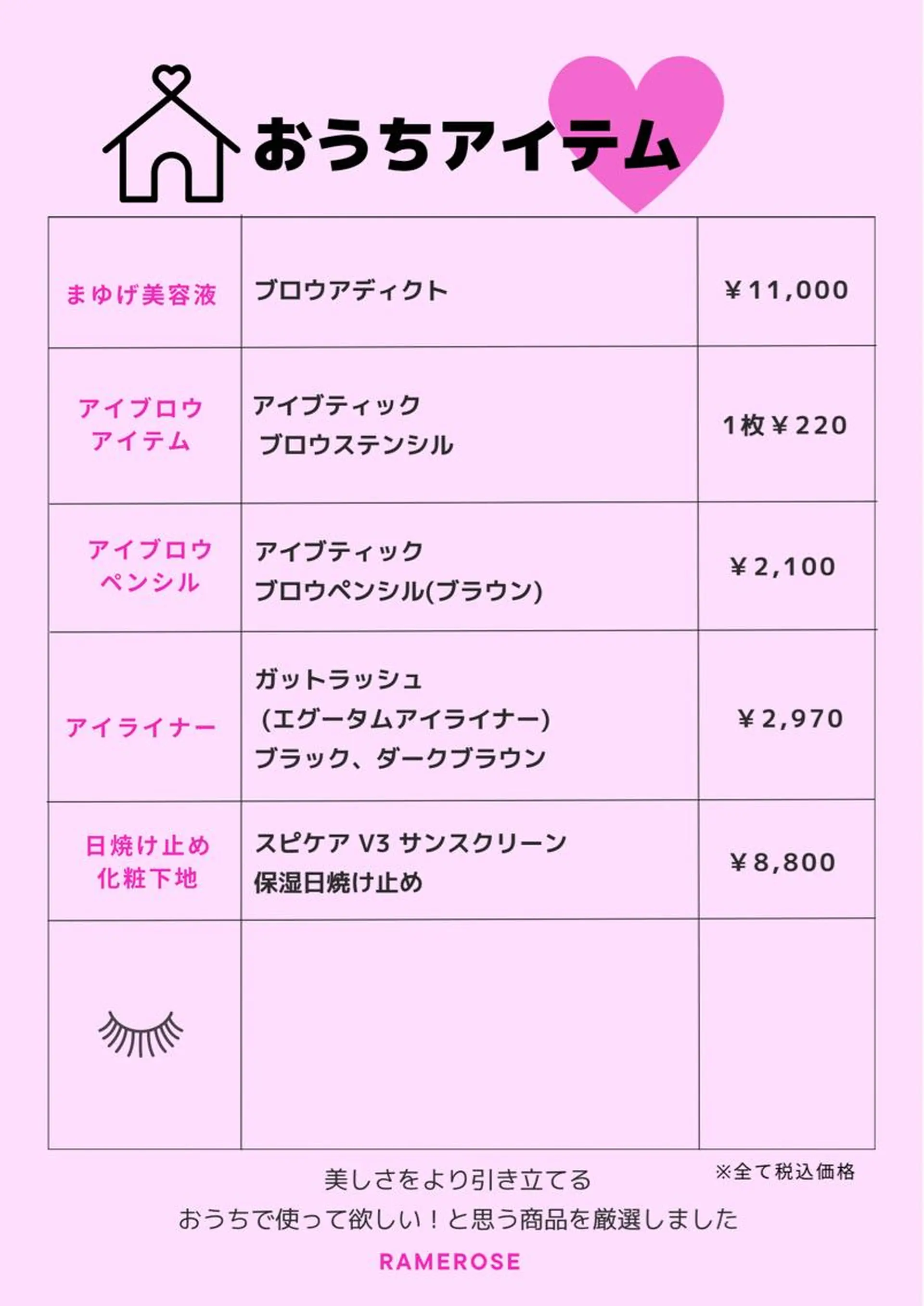 マツエク・マツパ アイブロウ アイラッシュサロン ラメローズのマツエク・マツパデザイン