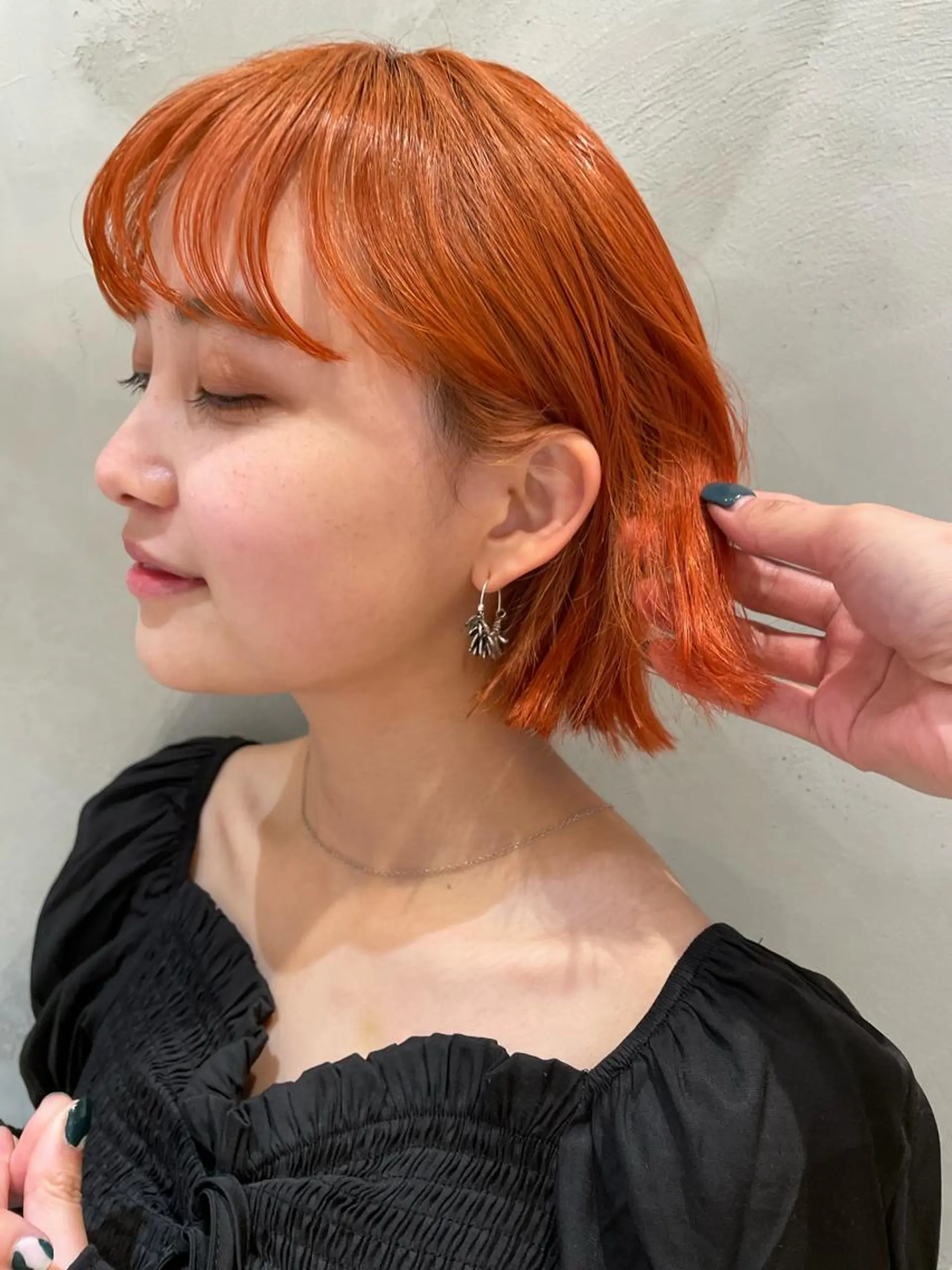 ショート カラー オレンジ ボブ ヘアカラー 🩵似合わせボブ /ミニボブ🩵しおのヘアスタイル
