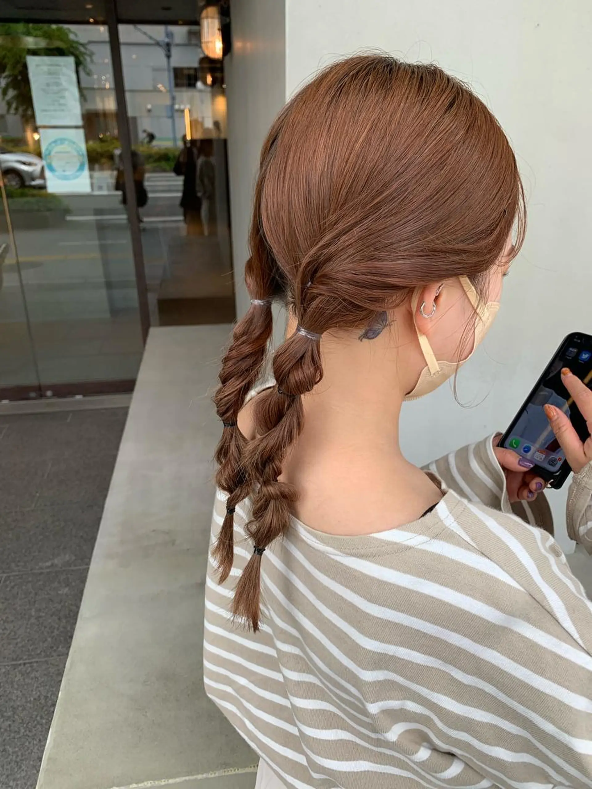 セミロング ヘアアレンジ ヘアセット ブリーチ/アレンジ 天満/chihiroのヘアスタイル