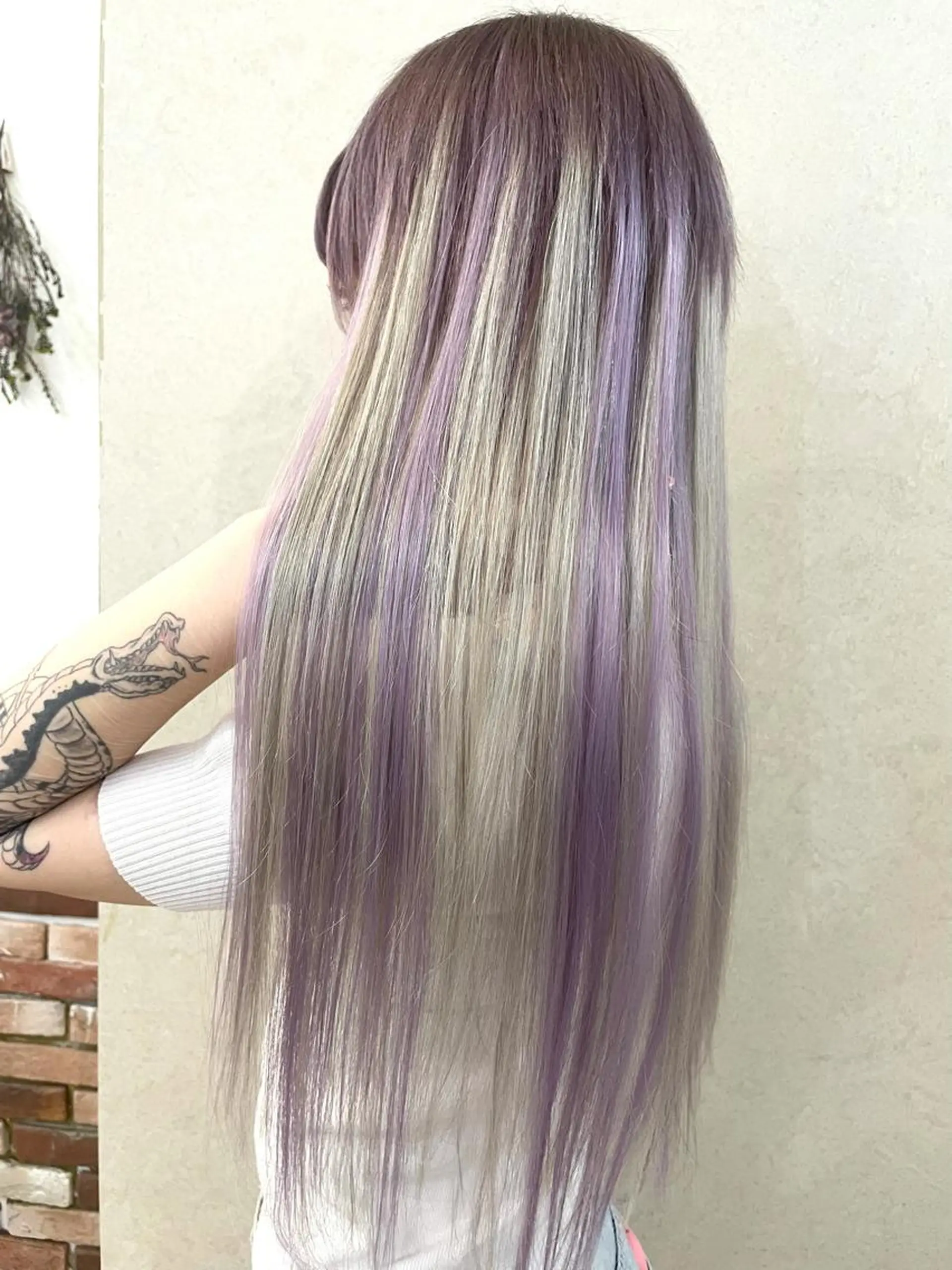 セミロング カラー パーマ ヘアアレンジ メンズ シールエクステ メンズハイライト メンズハイトーン メンズ韓国風 学生（メンズ向け） エクステ 🦋高瀬寛菜🦋 韓国/ブリーチのヘアスタイル