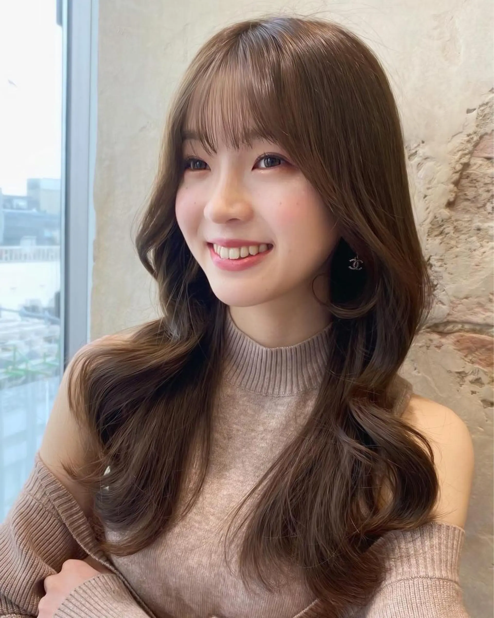 セミロング カラー On所属・顔まわりカット🌟 くびれヘア/寺門遥輝のヘアスタイル