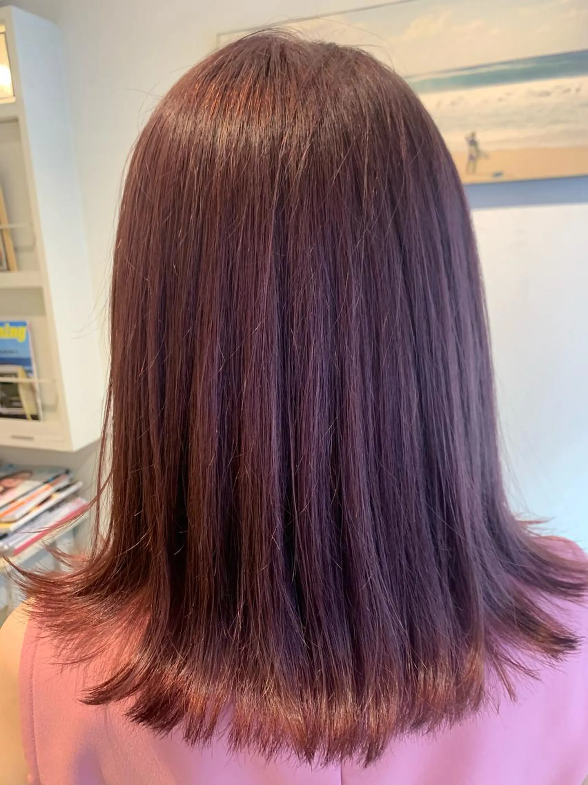 ミディアム ピンクラベンダー ヘアカラー トリートメント 渋谷ハイトーン/ デザインカラー阿部のヘアスタイル