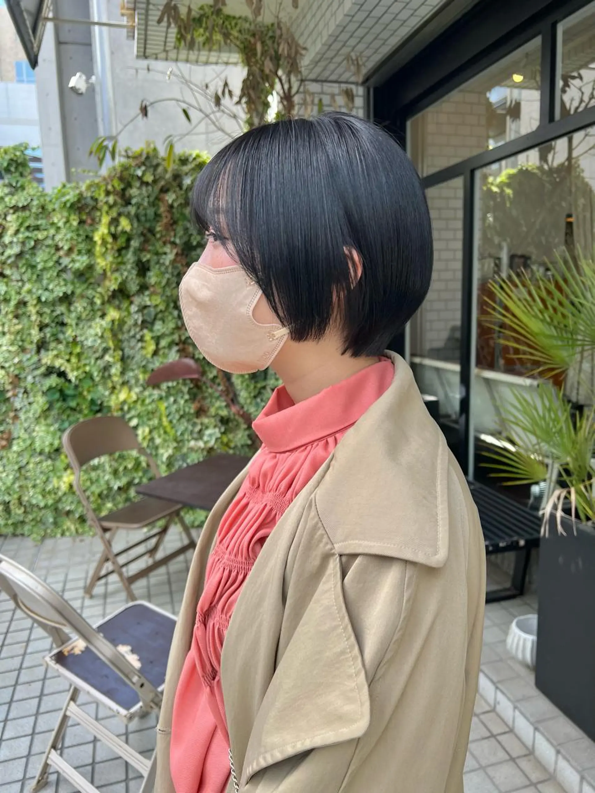 ショート カラー ボブ 伸ばしかけ ショートヘア カット ヘアカラー トリートメント ヘッドスパ ヘアセット 柔らかブラウン/顔周 りレイヤー♡ユウシのヘアスタイル