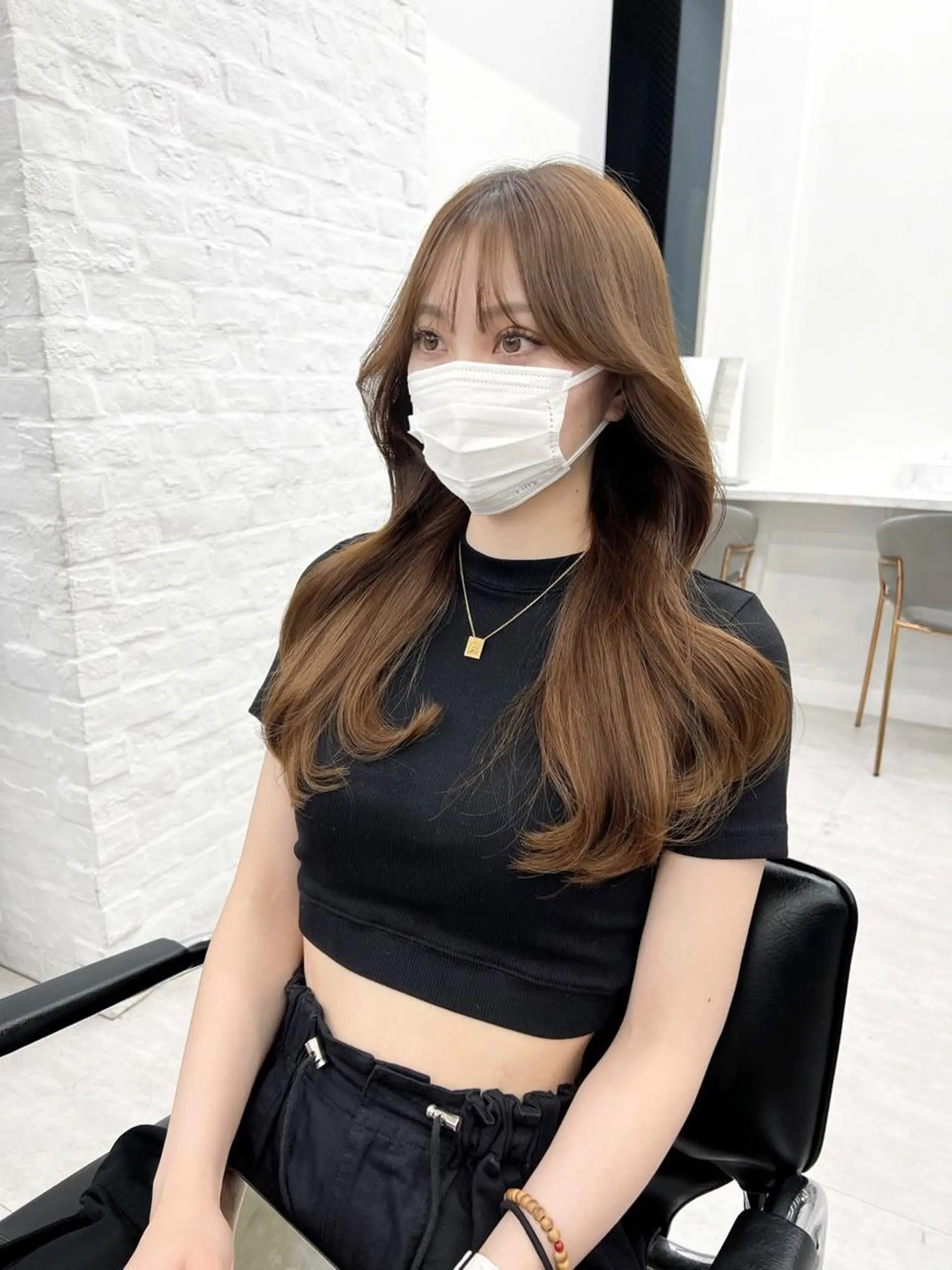 ロング カラー 韓国ヘア♡ 顔まわりカットayaのヘアスタイル