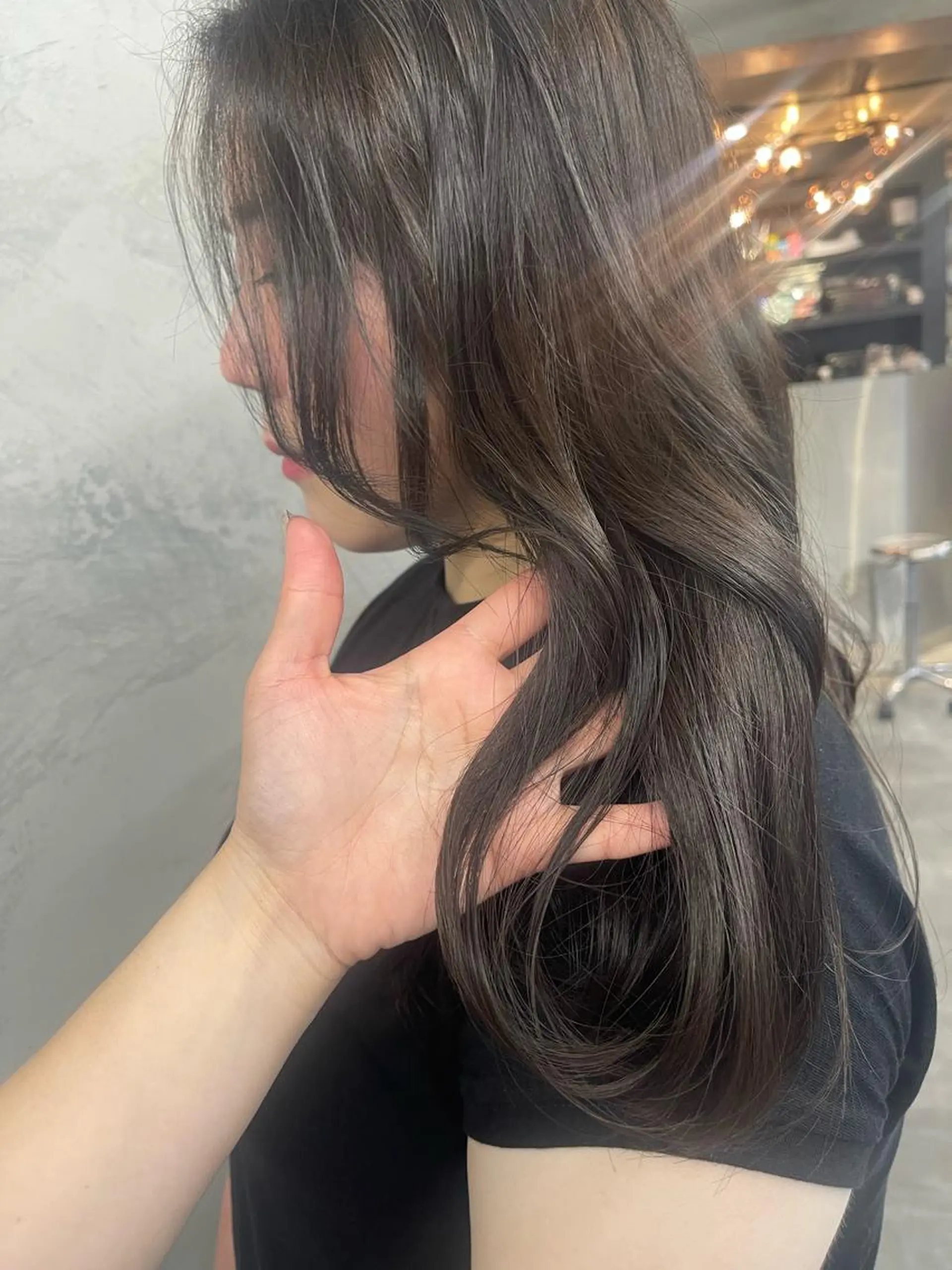 ミディアム カラー グレージュ 髪質改善 ダブルカラー /まつ毛パーマ🎀のヘアスタイル