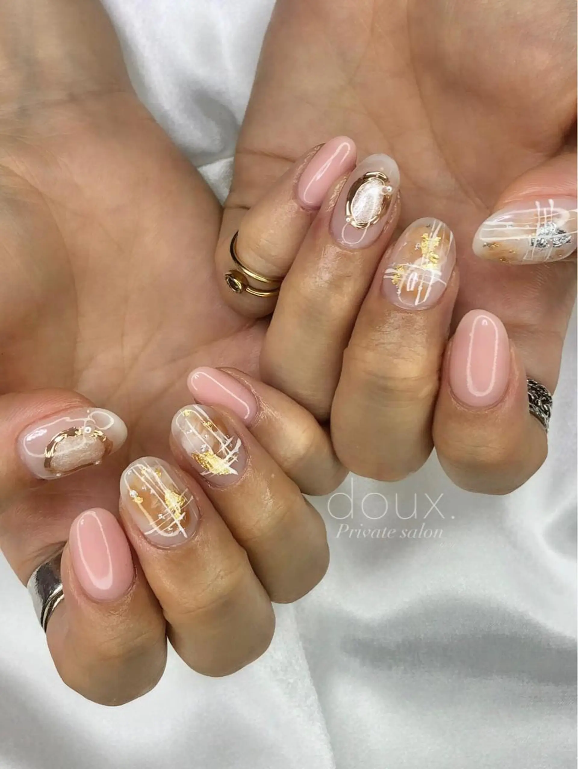 ネイル ニュアンスネイル 春ネイル ハンドネイル doux. nailのネイルデザイン