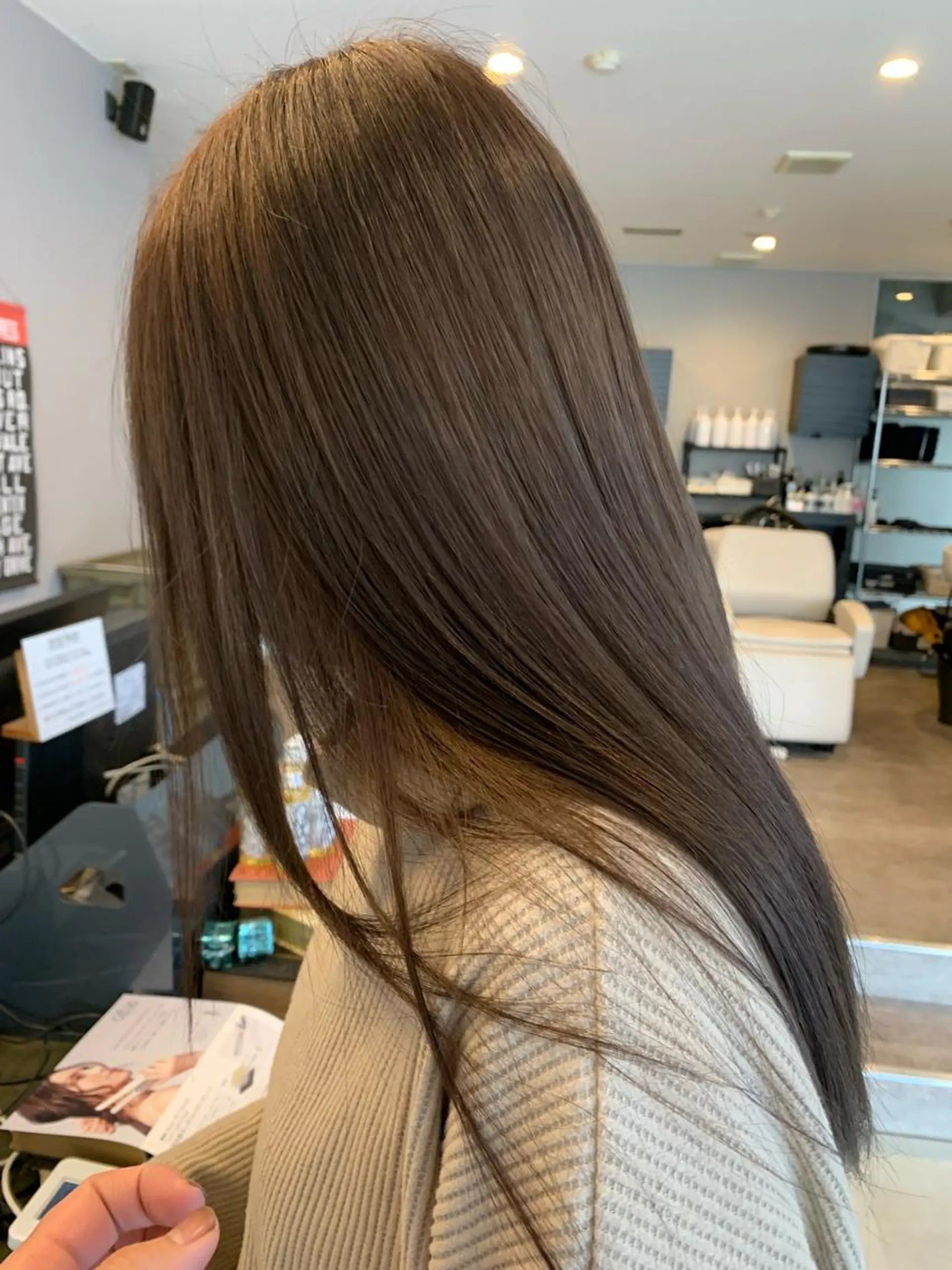 セミロング カラー ブリーチ 髪質改善 トリートメント トリートメント theF___ yukoのヘアスタイル