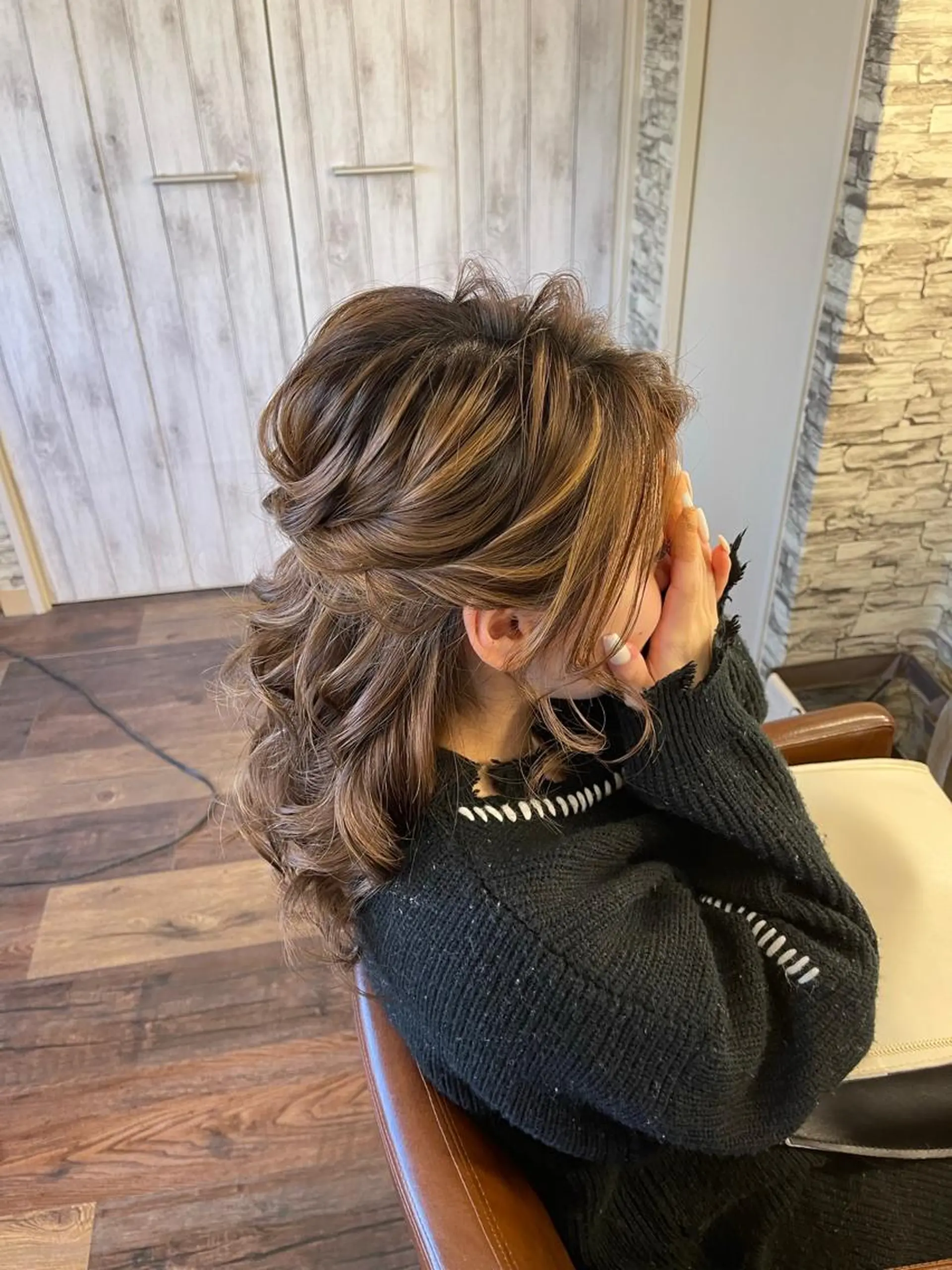 セミロング ヘアアレンジ ハーフアップ hair make  Lucciのヘアスタイル