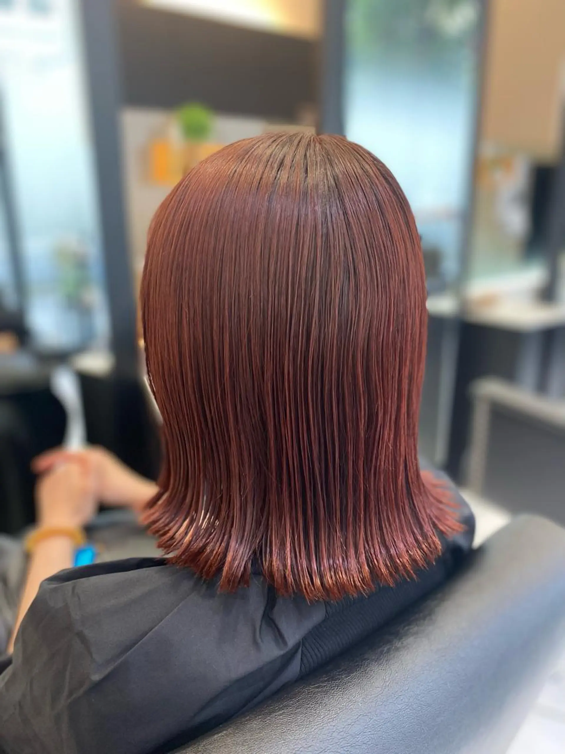 ミディアム YASU🍎CUT 赤系カラー/ヘアケアのヘアスタイル