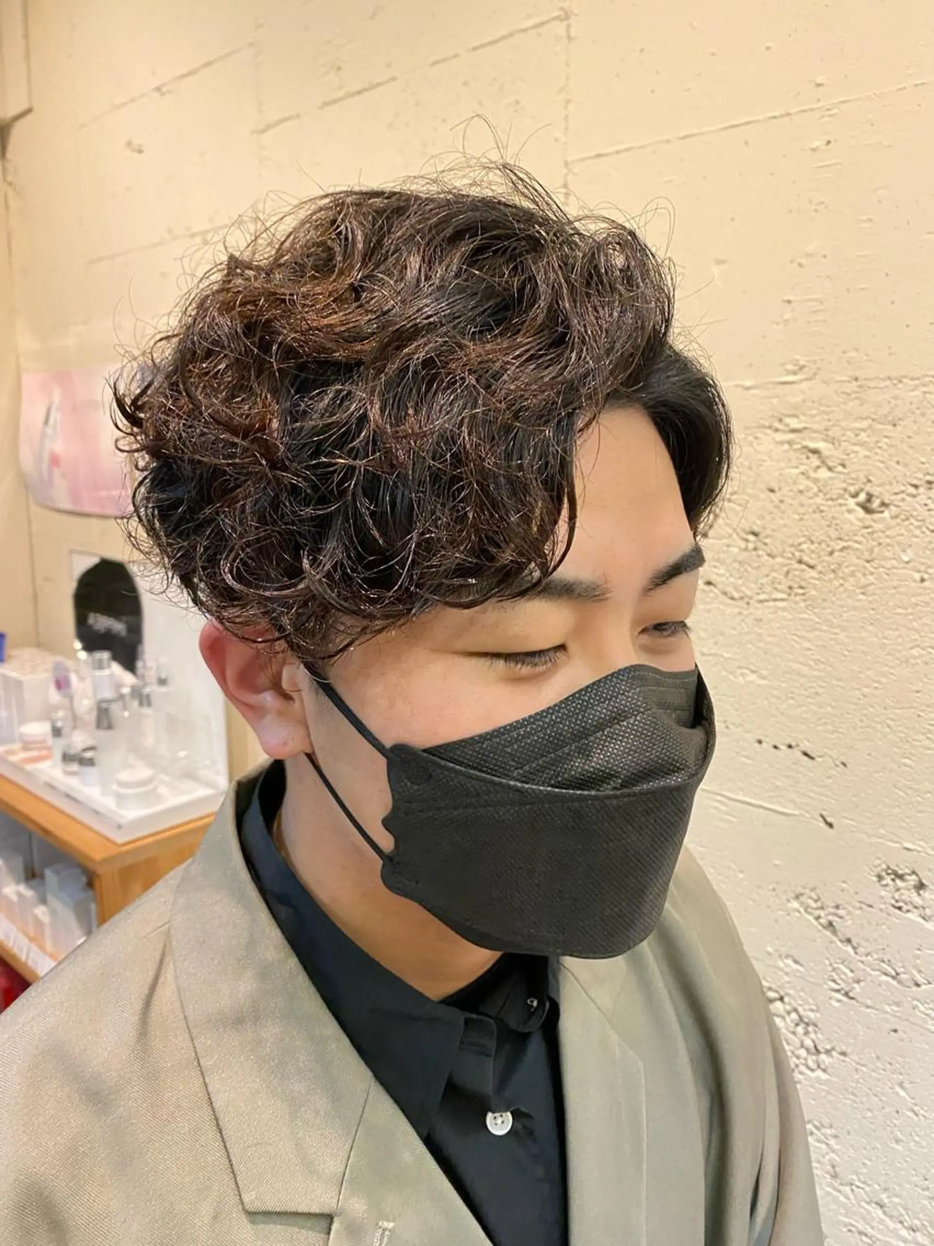 パーマ メンズ メンズパーマ フェイスヘアークリエイション所属・大形 誉のヘアスタイル