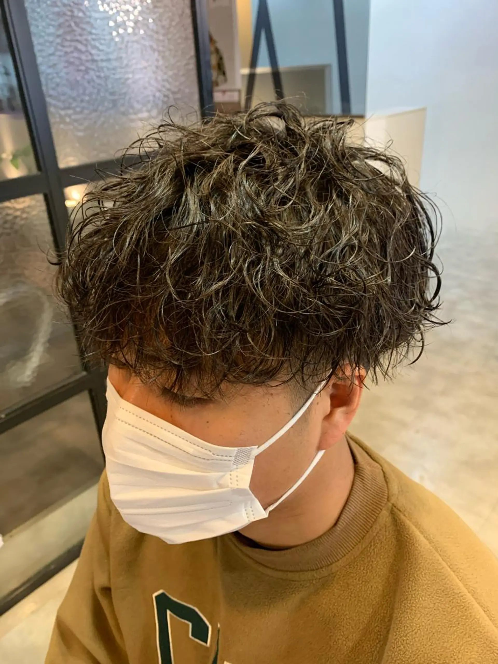 ミディアム メンズ メンズパーマ/難波/ 心斎橋　室園亮佑のヘアスタイル