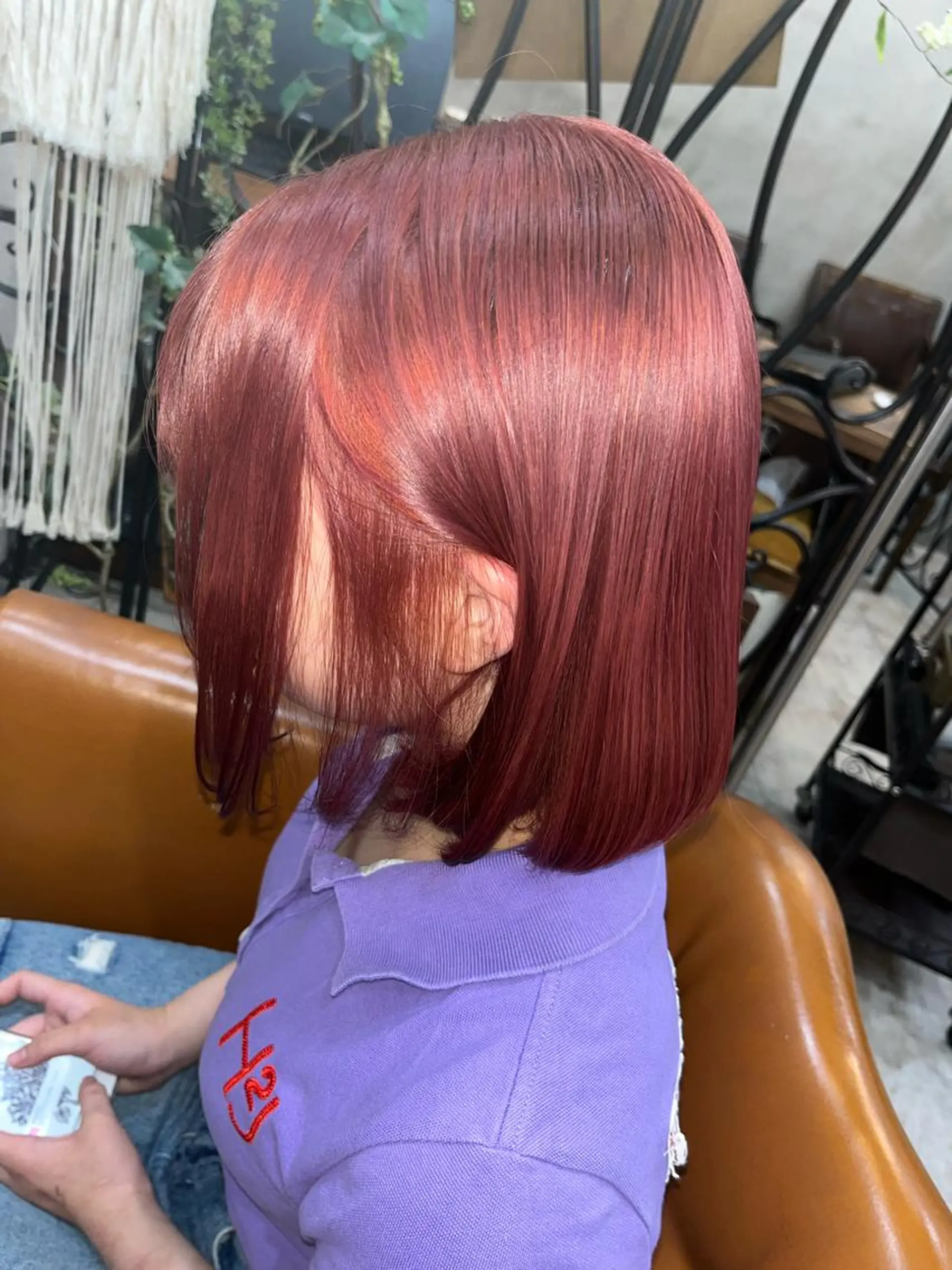 ショート カラー 艶髪/ハイトーン/ ヘアセット/モエノのヘアスタイル