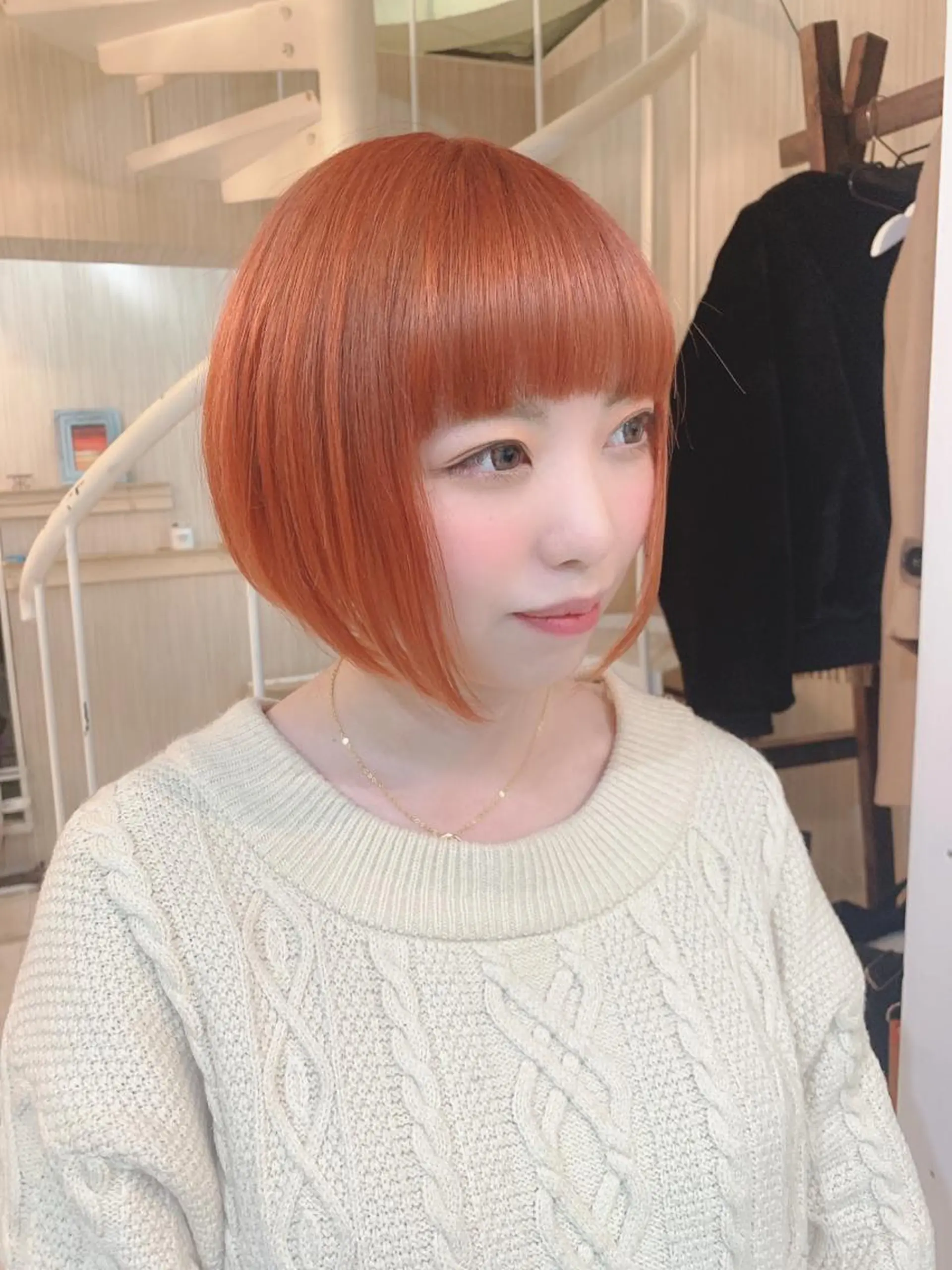 ショート カラー パーマ ヘアアレンジ オレンジ nico  原宿所属・nico【代表】 市川　拓也のヘアスタイル