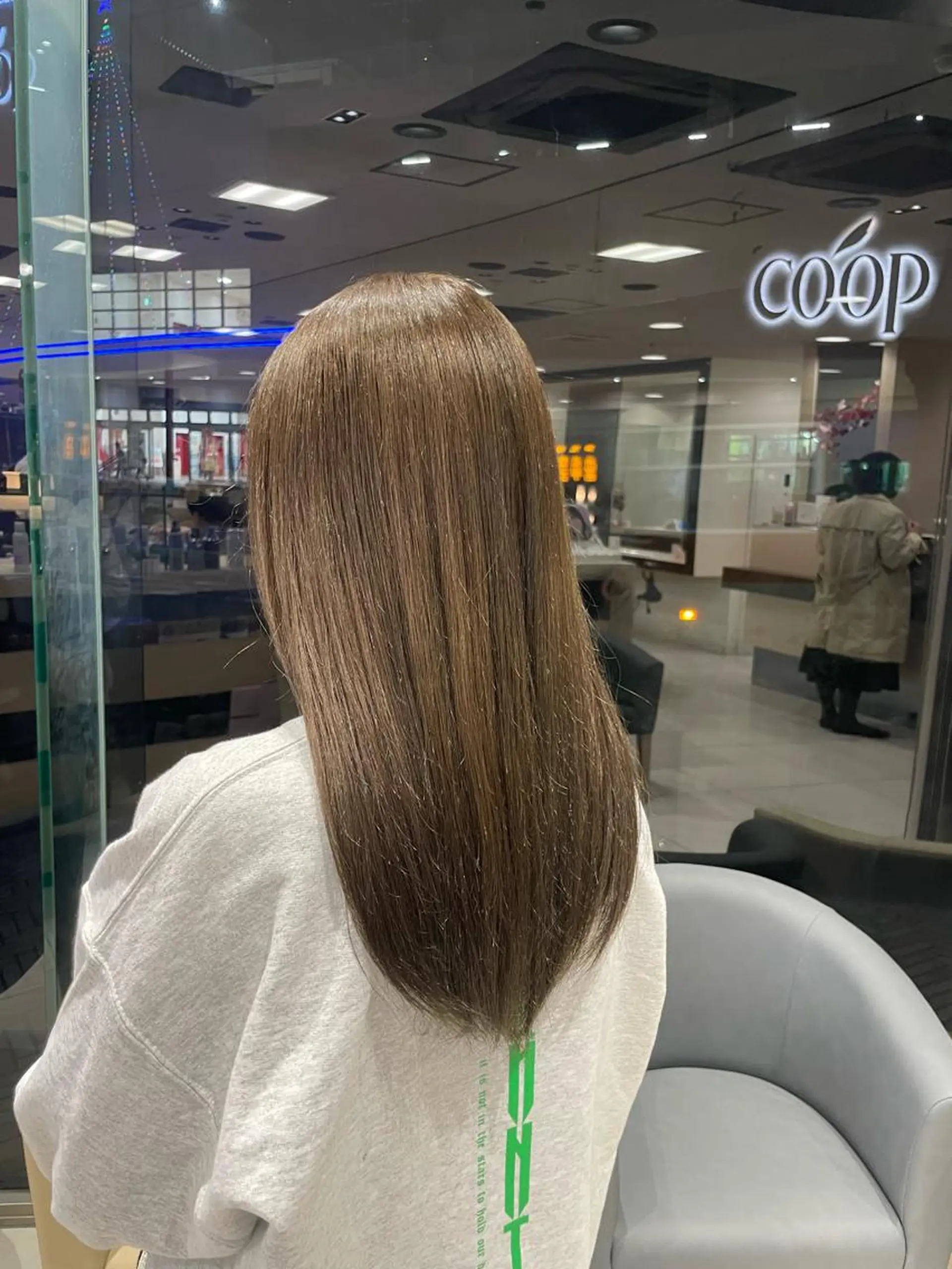 セミロング カラー オリーブカラー ヘアカラー クロスパーマ/うる艶 カラー/Kurumiのヘアスタイル