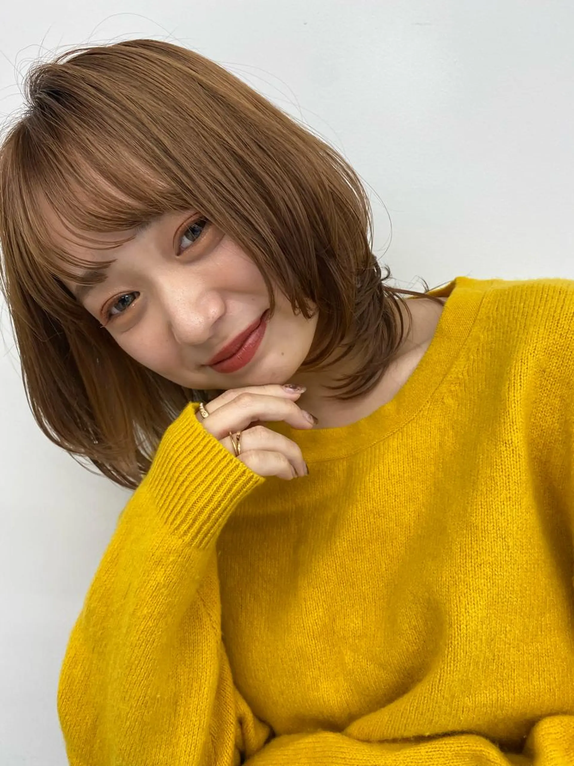 ミディアム カラー カット ヘアカラー トリートメント ✨大人韓国レイヤー ✨吉原 潤✨のヘアスタイル