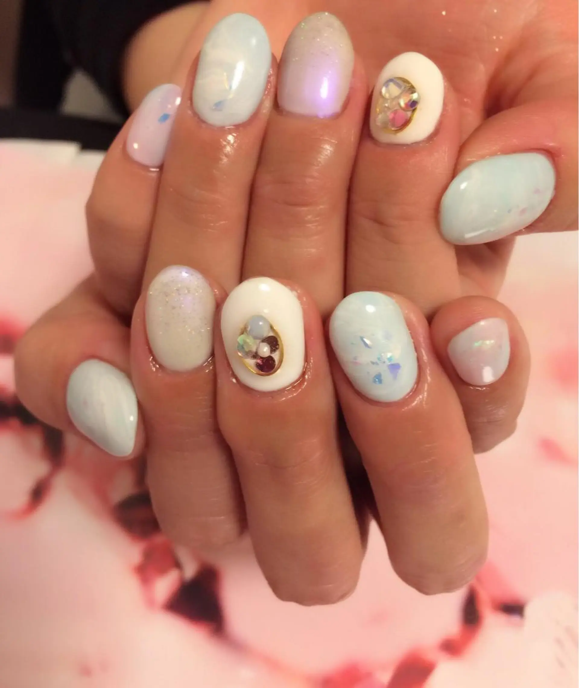 ネイル 水色 a yakaのネイルデザイン