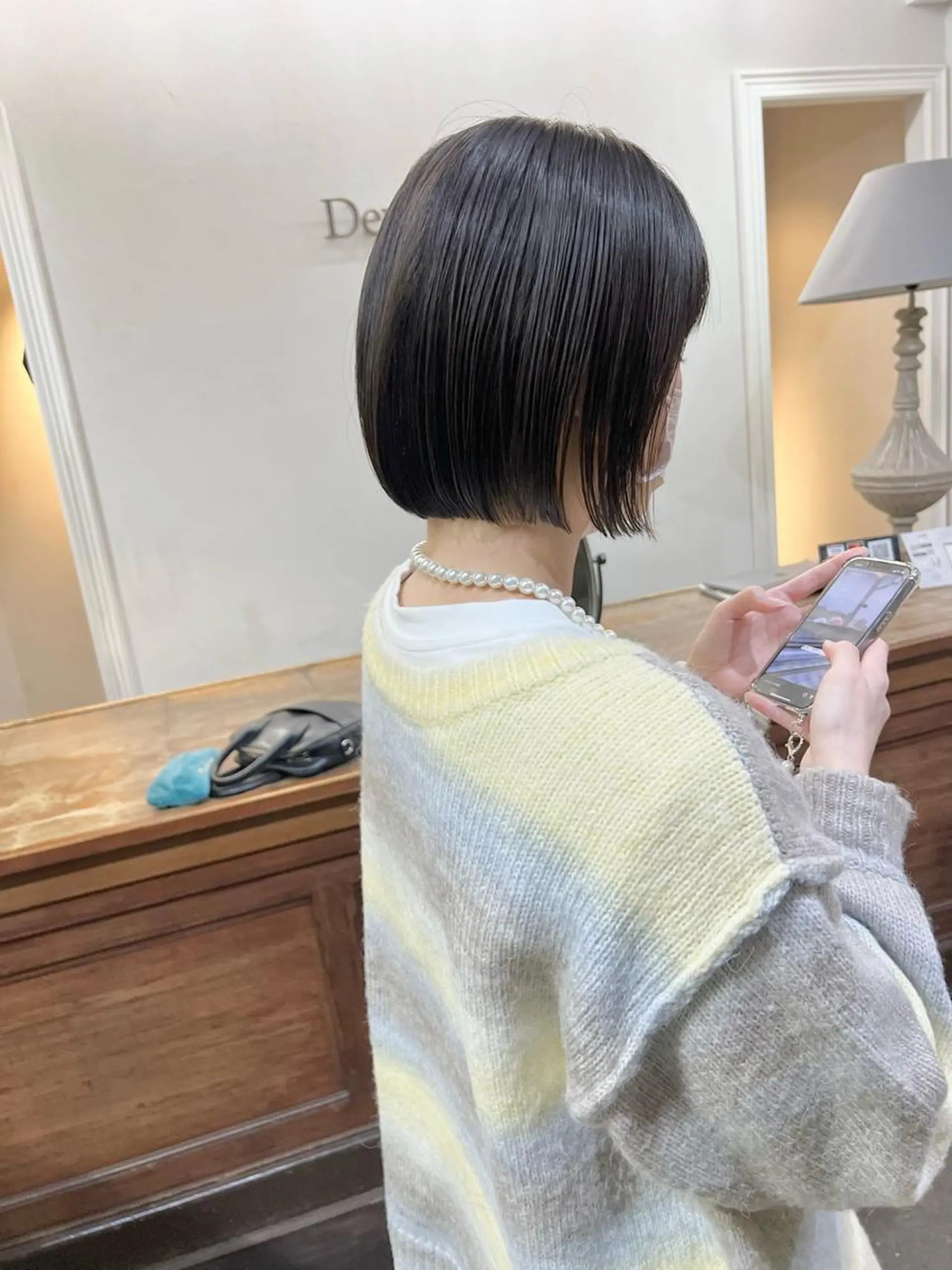 ショート 切りっぱなしボブ ボブ 酸性ストレート カット 縮毛矯正 千葉 郁也のヘアスタイル