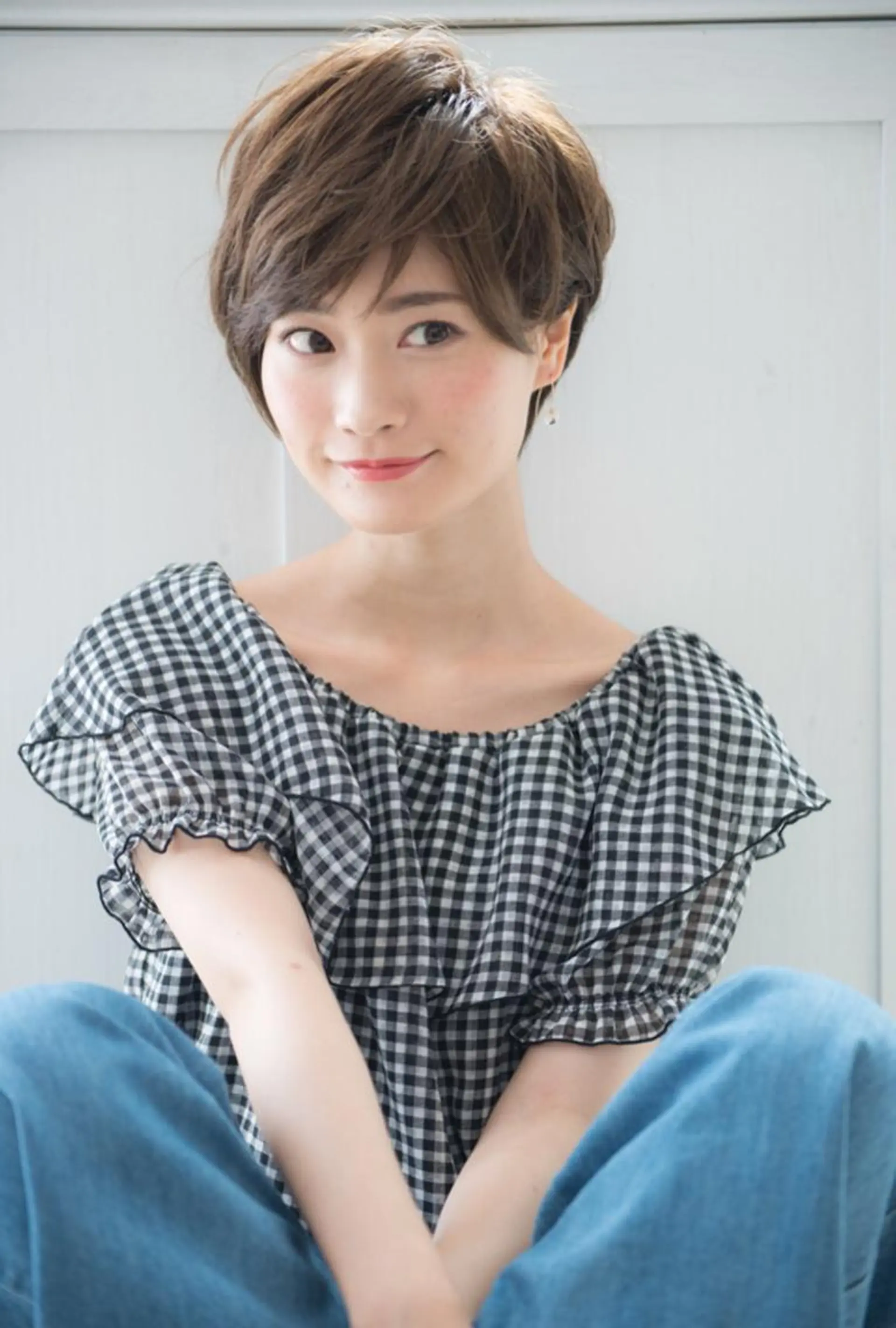 ショート カラー パーマ ベージュカラー ブリーチ ブラウンカラー 透明感カラー イルミナカラー 河合 真理子のヘアスタイル