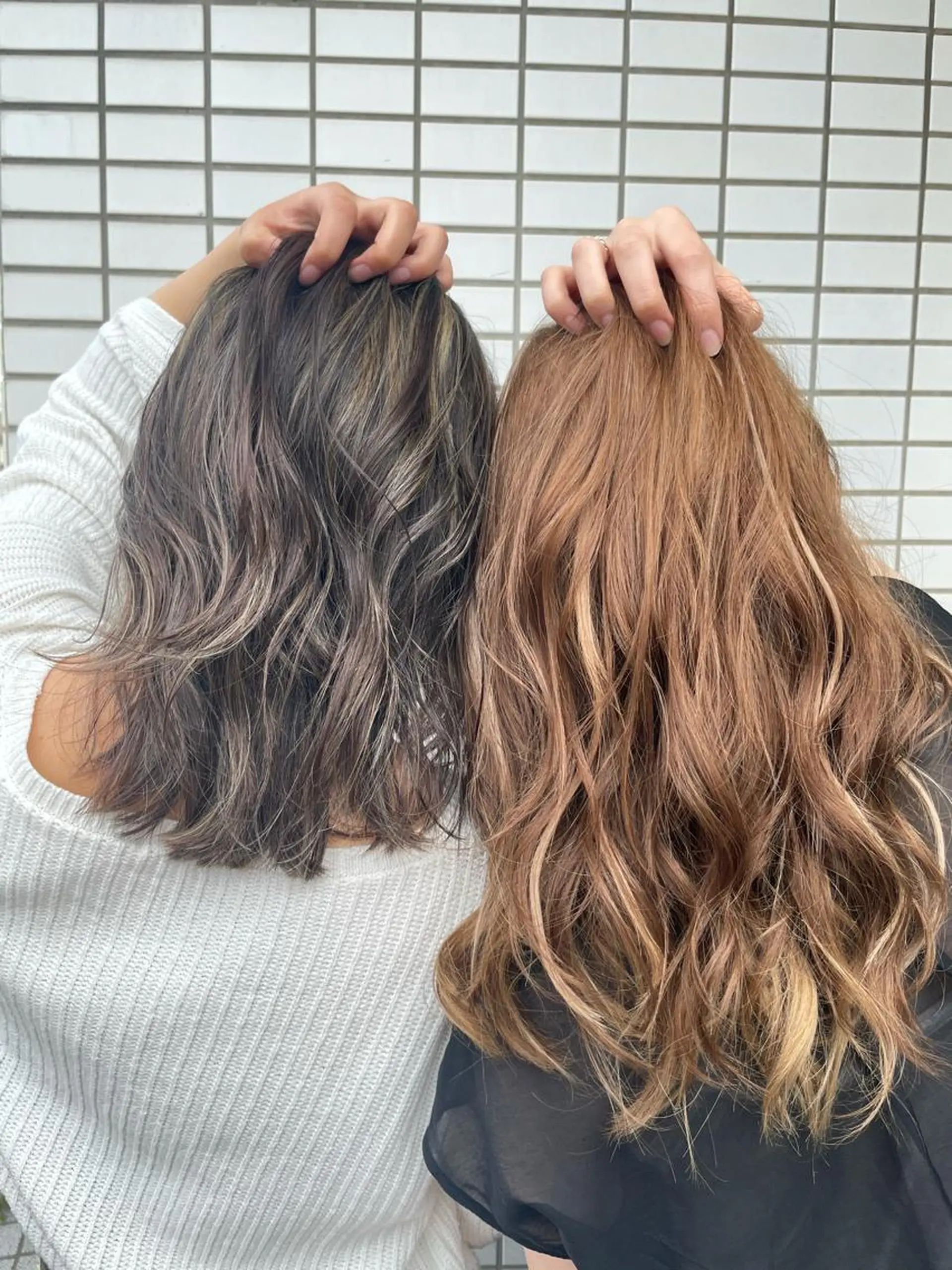 セミロング カラー ベージュカラー ハイライトカラー シルバー ハイライト 髪質改善/縮毛矯正 ツヤ髪🩷さつきのヘアスタイル