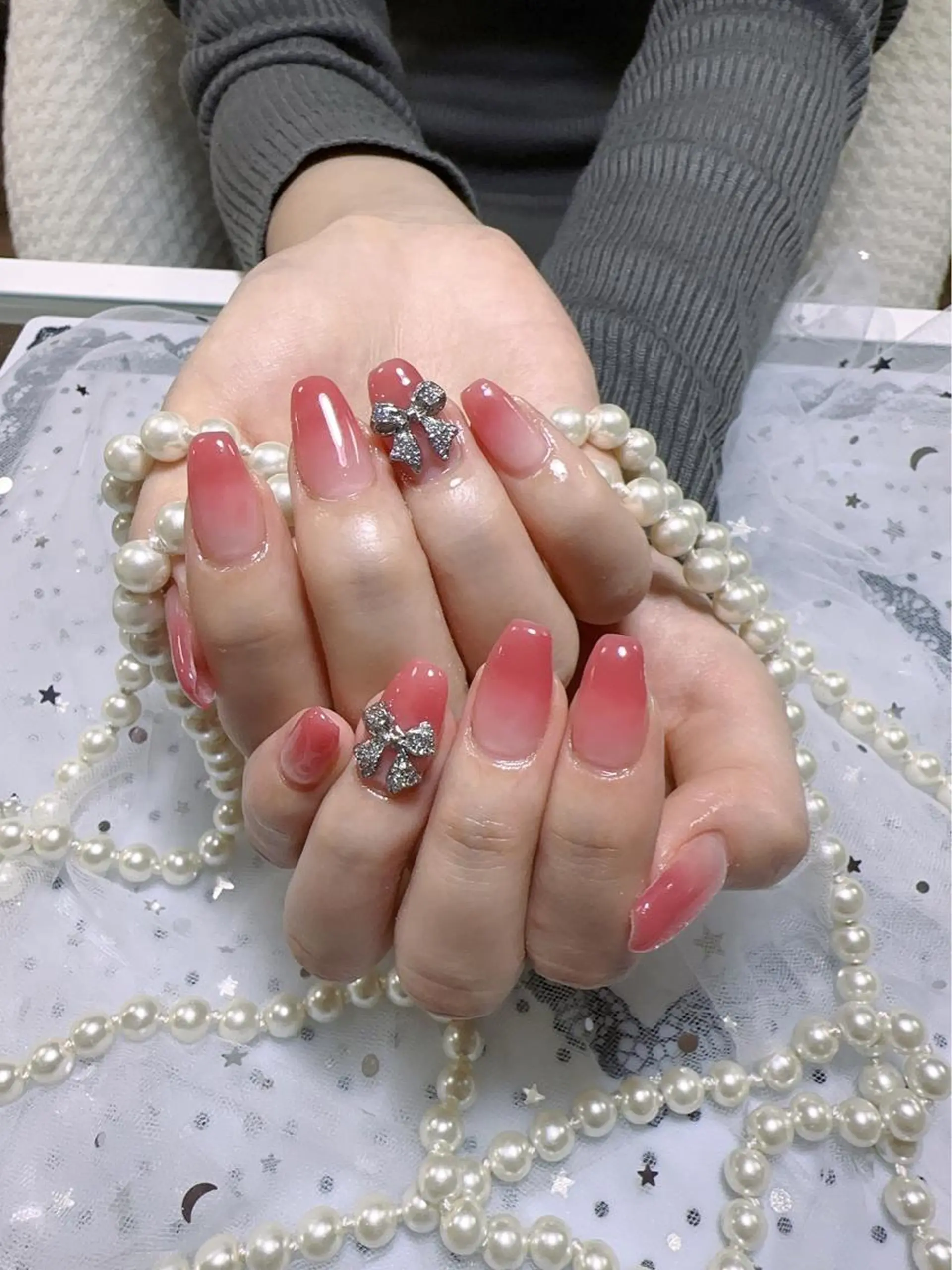 ネイル オーロラネイル チークネイル 長さ出し フレンチネイル ジェルネイル MUSES  NAIL  SALON所属・MUSES ネイルのネイルデザイン