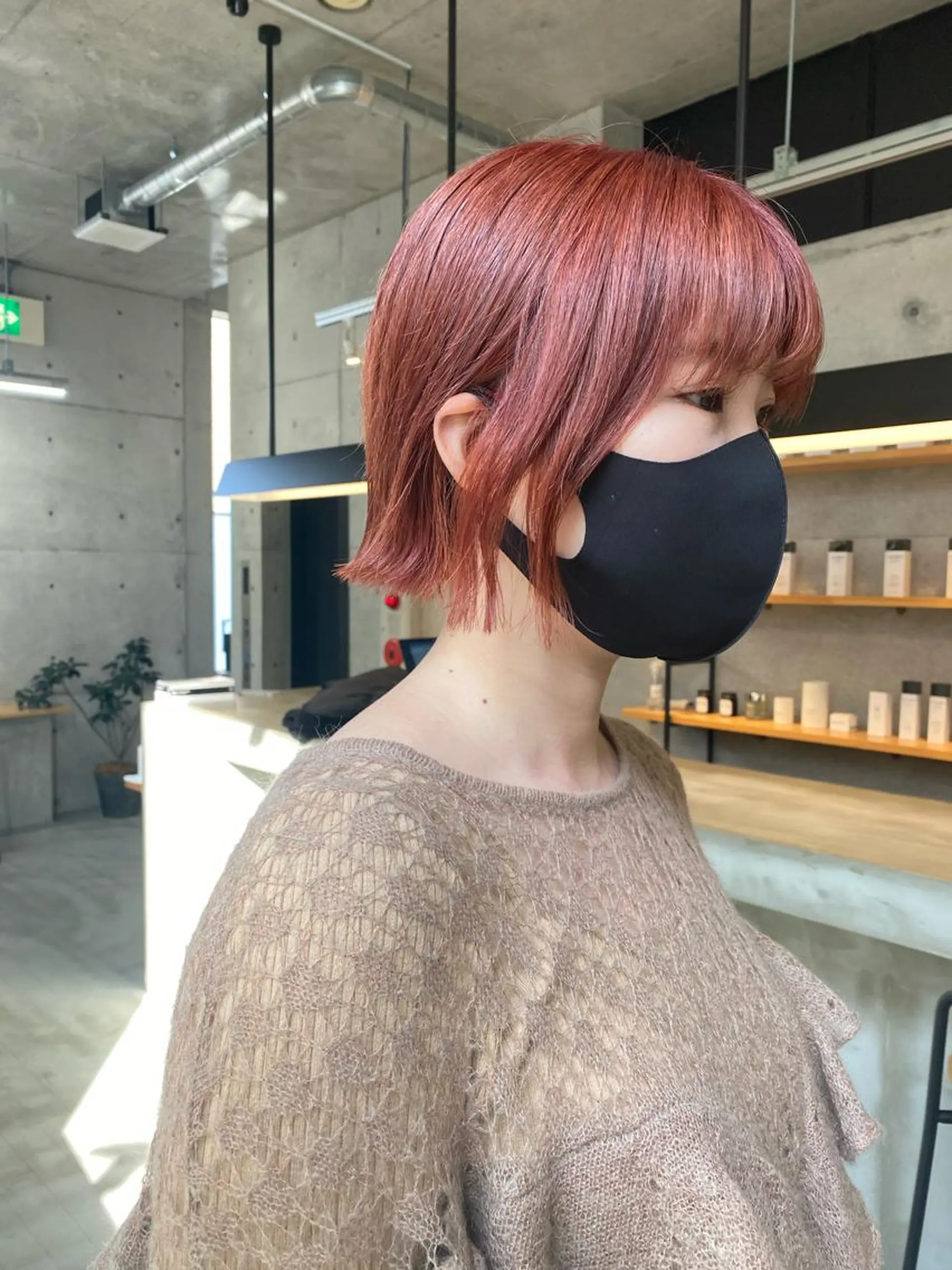 ミディアム カラー ヘアアレンジ ブリーチ オレンジ son hair HIROEのヘアスタイル