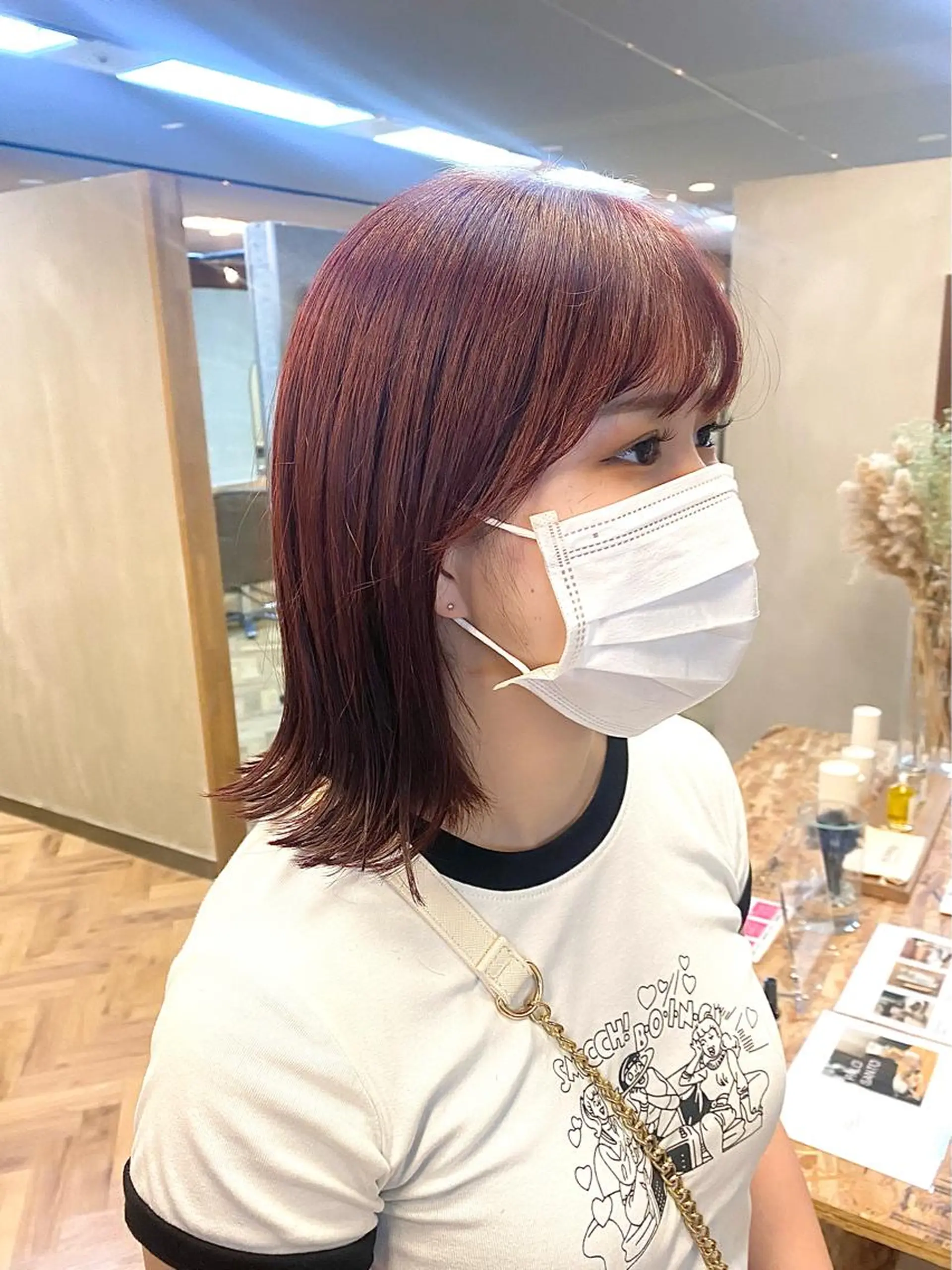 ミディアム カラー ハル🌸柔色/ ブリーチなし/艶髪のヘアスタイル