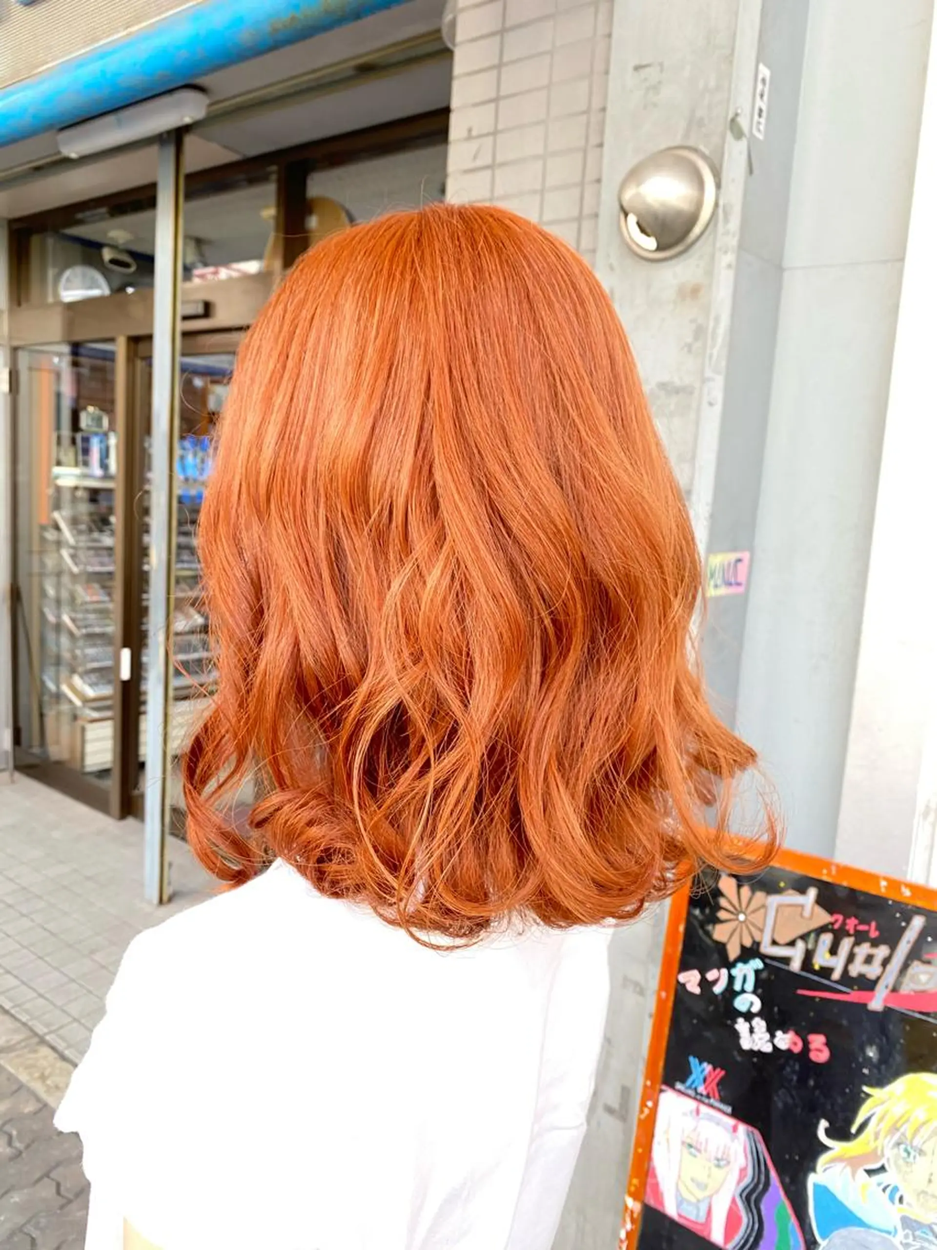 ミディアム オレンジブラウン ヘアカラー ゆぴ☾‪/推しカラー /ハイトーンのヘアスタイル