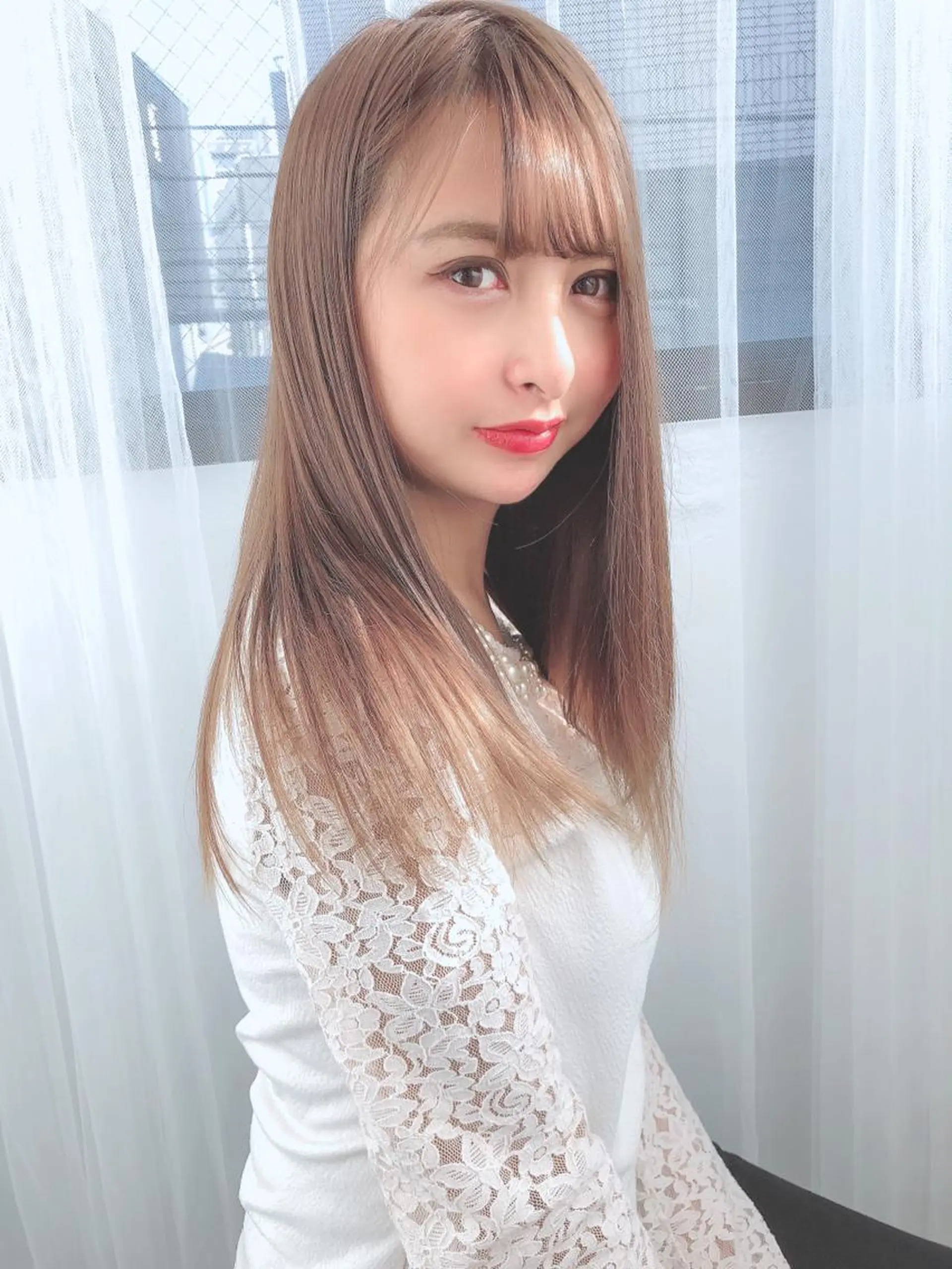 ミディアム カラー パーマ ヘアアレンジ 美髪矯正 Rioのヘアスタイル