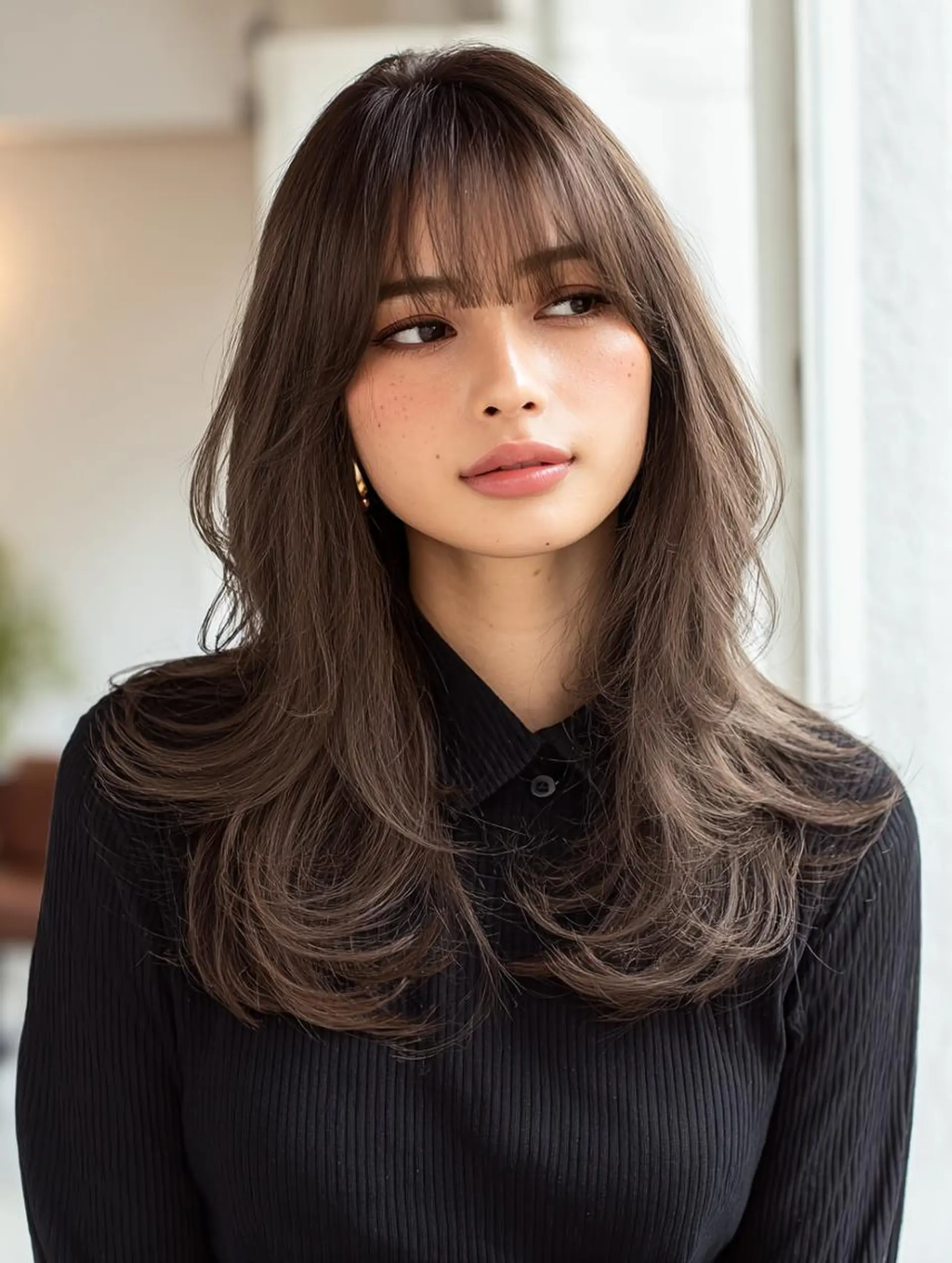 セミロング ハッシュカット 髪質改善 レイヤーカット 縮毛矯正 トリートメント カット ヘアカラー トリートメント 生艶髪＆レイヤー🔔 渋谷お薦めNo.1✨のヘアスタイル