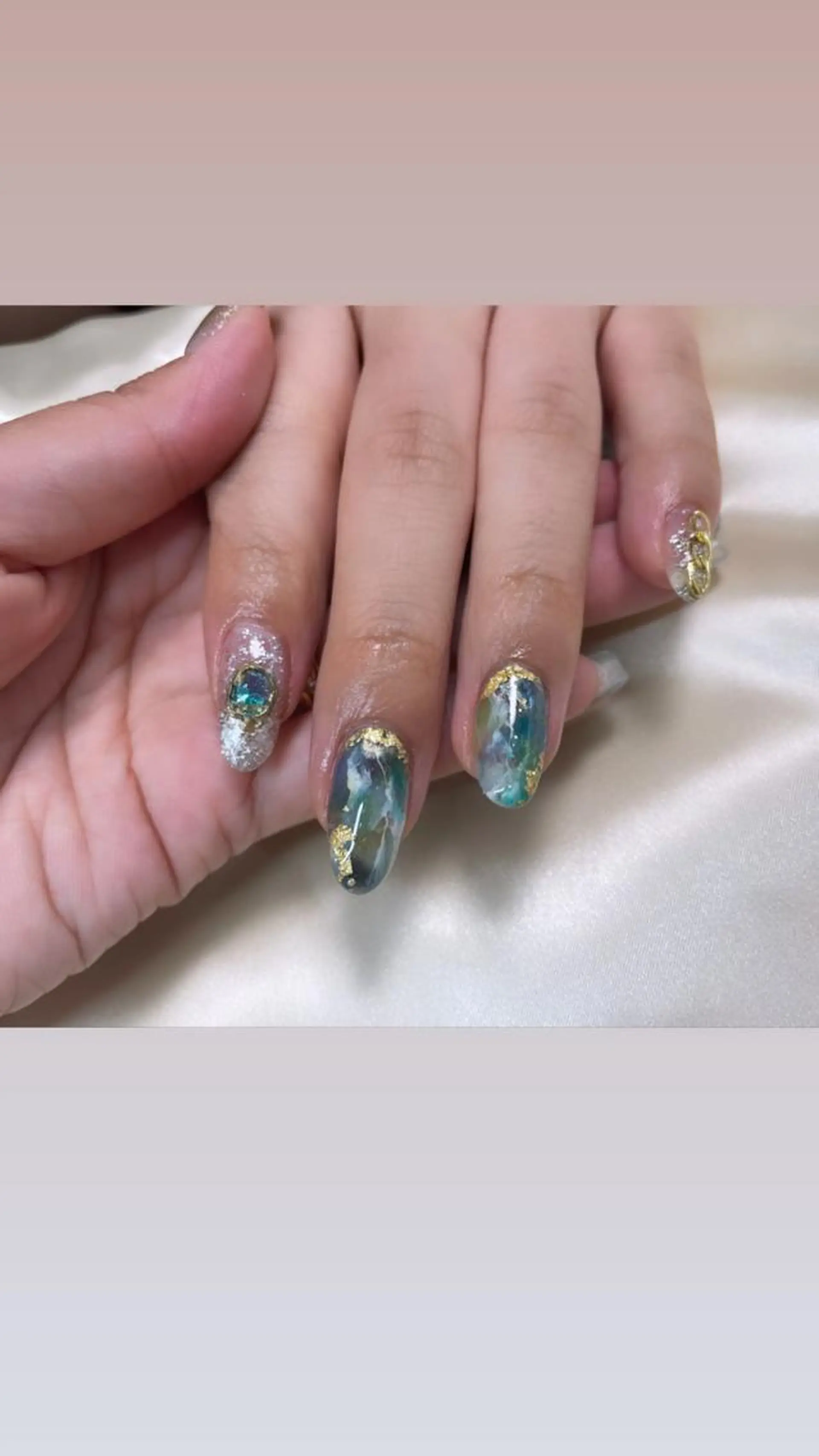ネイル アートネイル クリアネイル フレンチネイル 氷ネイル・うるうるネイル 大理石ネイル(マーブル) MH_ Nailのネイルデザイン