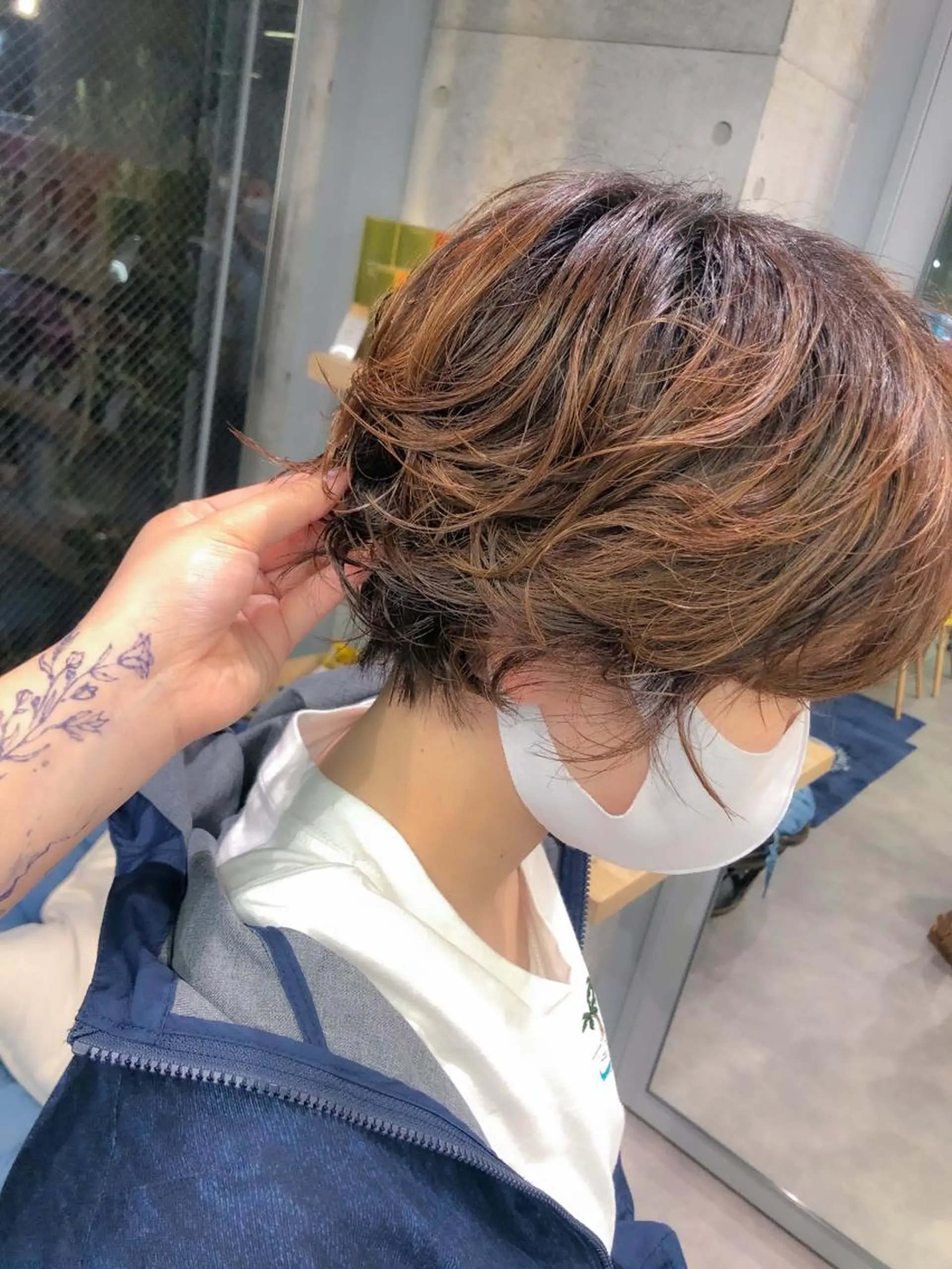 ショート パーマ ヘアアレンジ ニュアンスパーマ rii-🩰 トレンド韓国ヘアのヘアスタイル