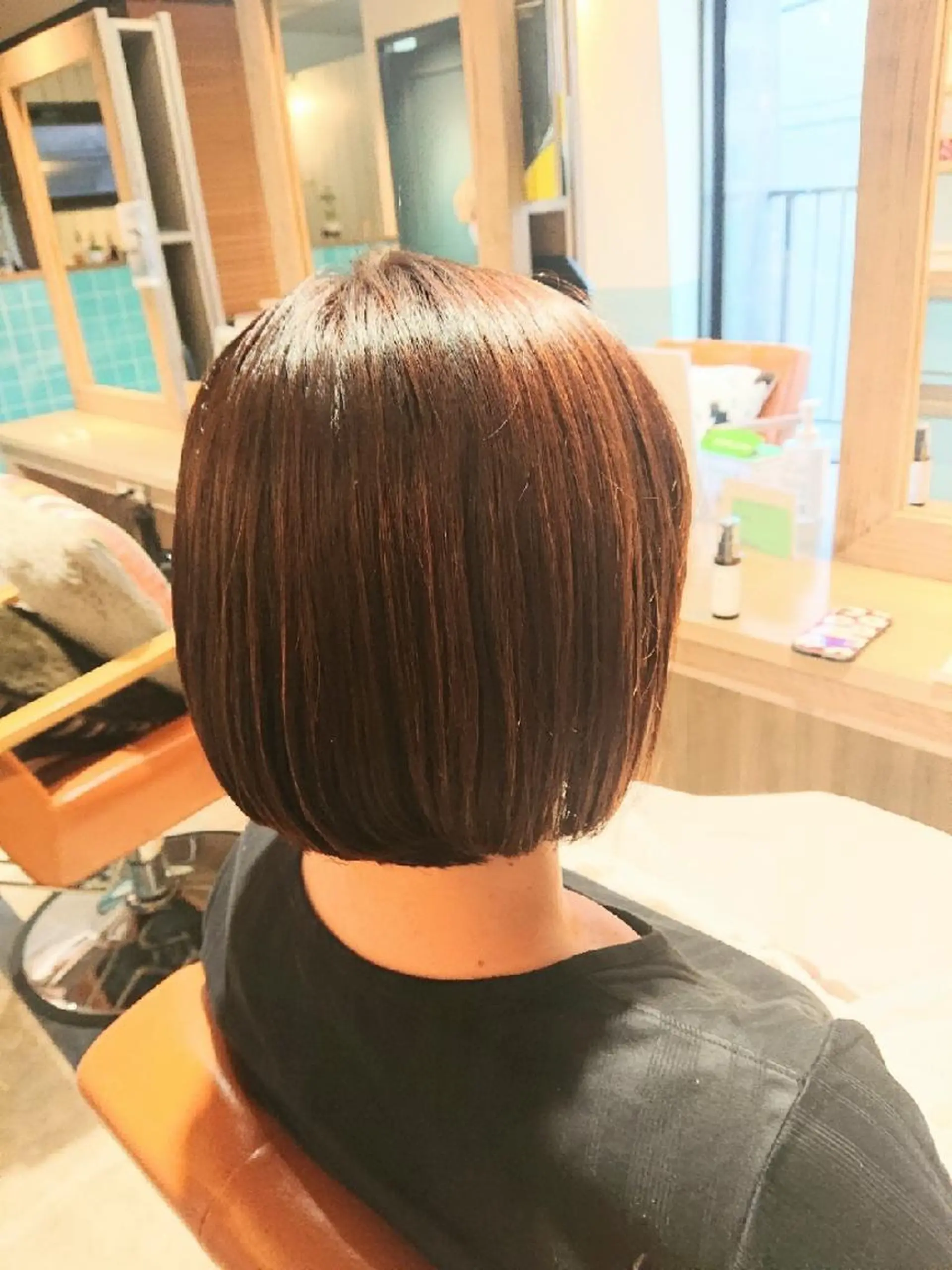 ミディアム 縮毛矯正 カット 縮毛矯正 トリートメント alushe 岡 陽子のヘアスタイル