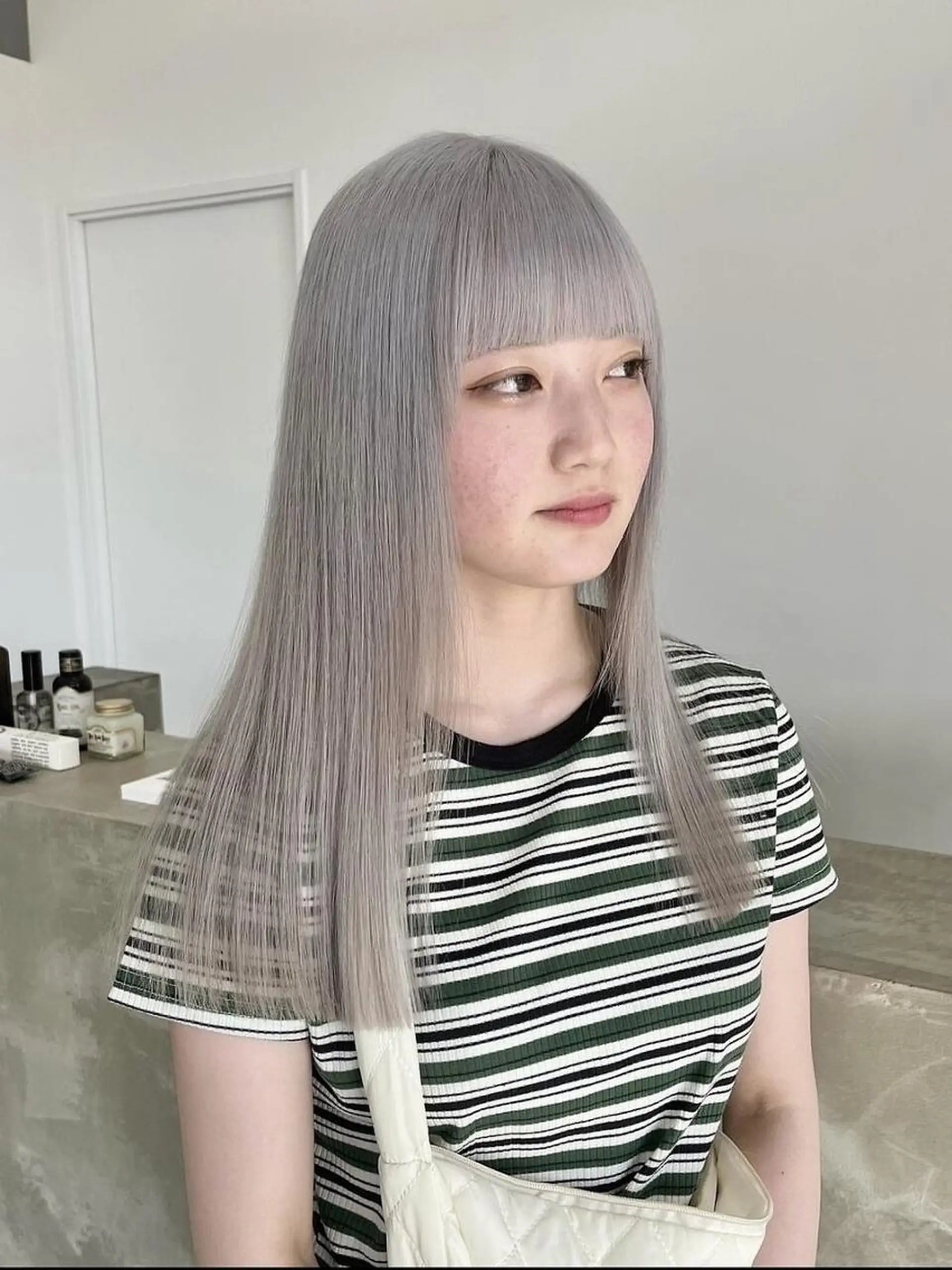 ロング カラー バレイヤージュ ブリーチ ケアブリーチ ダブルカラー イヤリングカラー Nought etre 西金沢のヘアスタイル