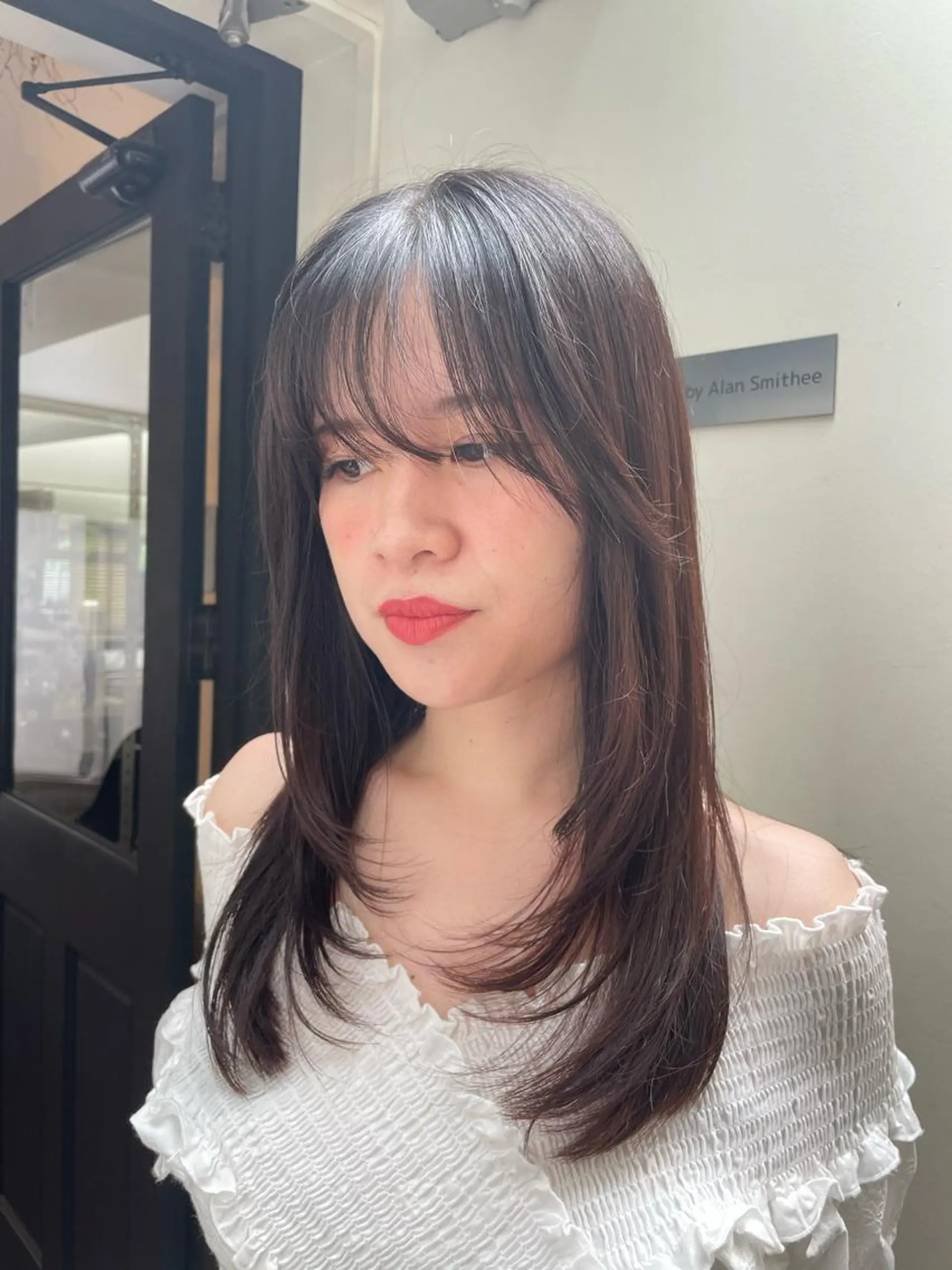 セミロング 韓国風ヘア レイヤーカット yu-kaハッシュ カット/韓国レイヤーのヘアスタイル