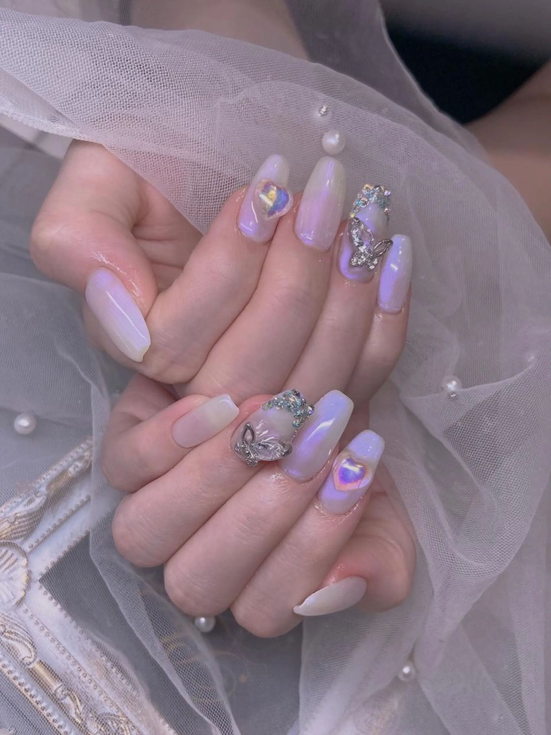 ネイル ハート 長さだし専門店 M2　rikaのネイルデザイン