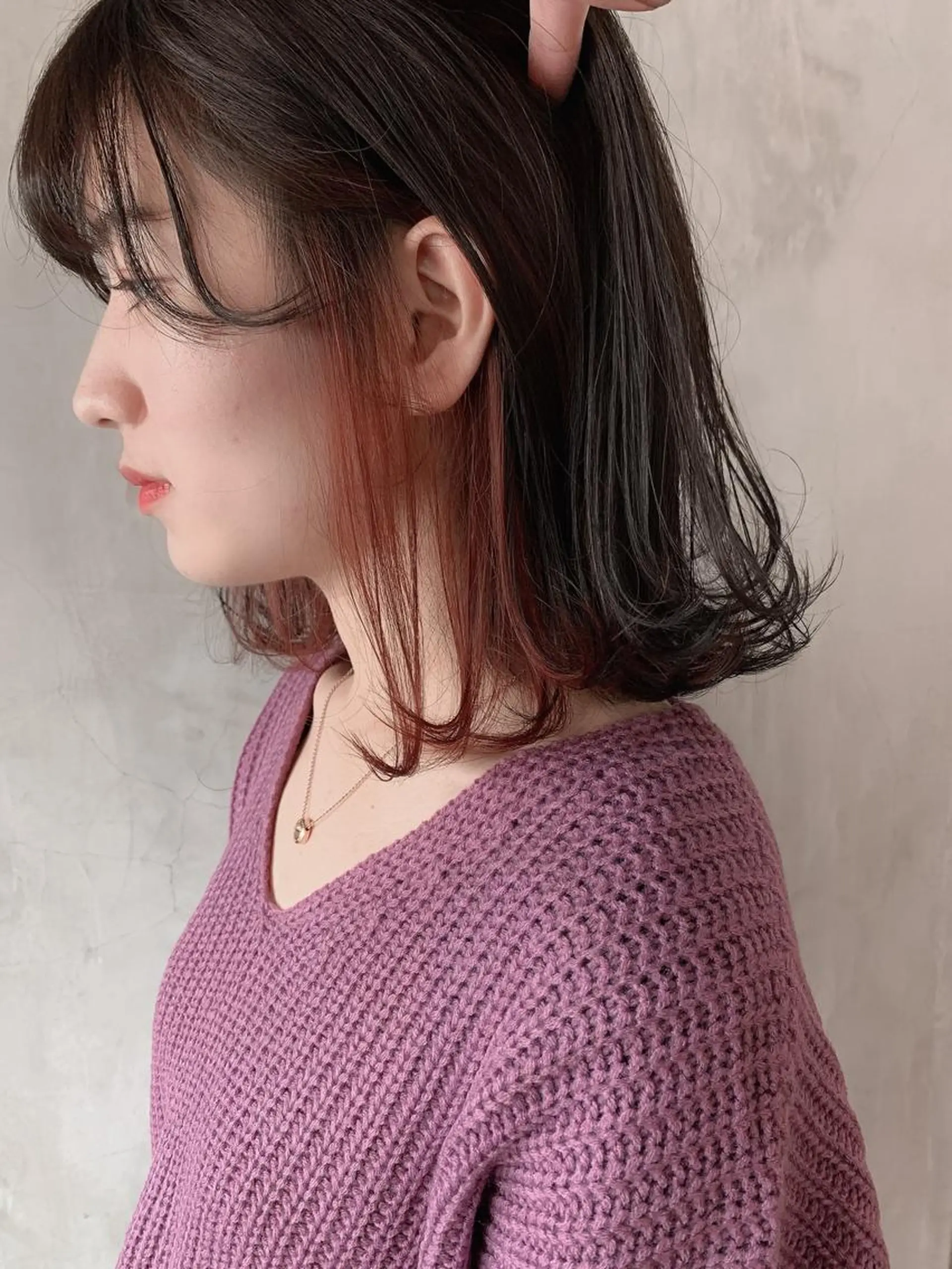 ミディアム カラー SAKURA 原宿所属・なかの たくみのヘアスタイル