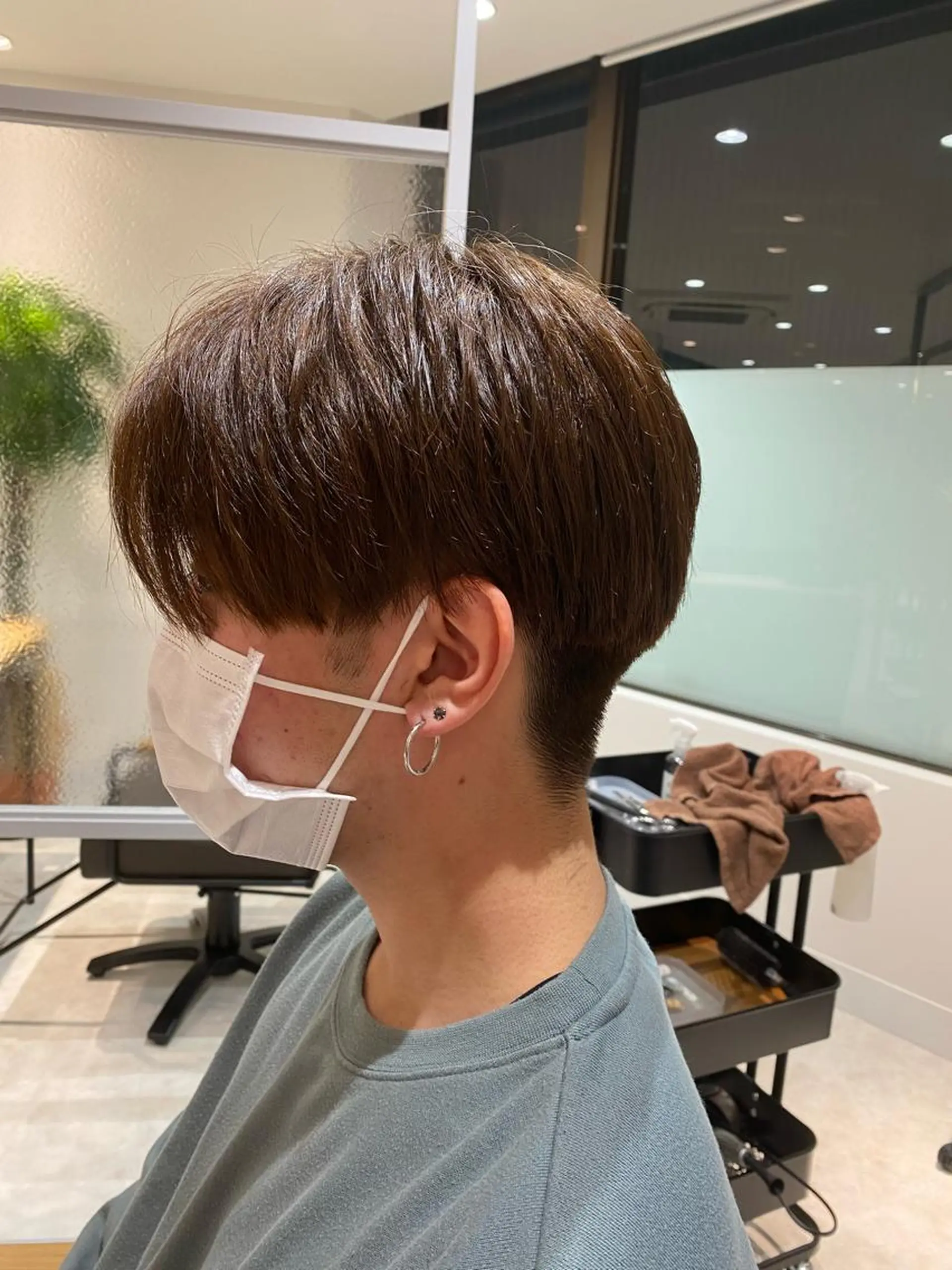 ショート メンズ センターパート カット カルマパーマ韓国ヘア shiryuのヘアスタイル