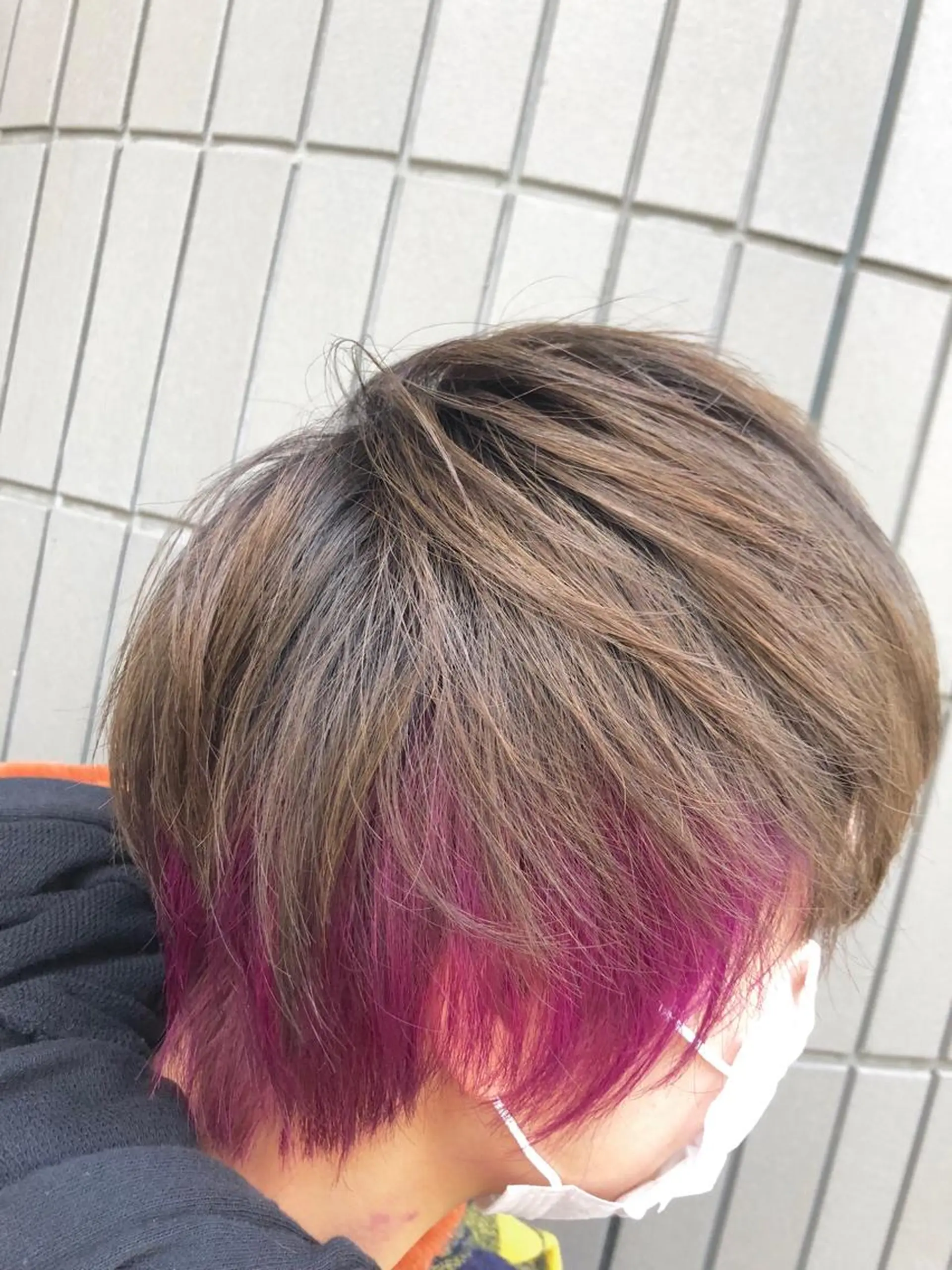 ショート カラー パープルカラー ショートヘア カット ヘアカラー トリートメント SHAFT Ieiriのヘアスタイル